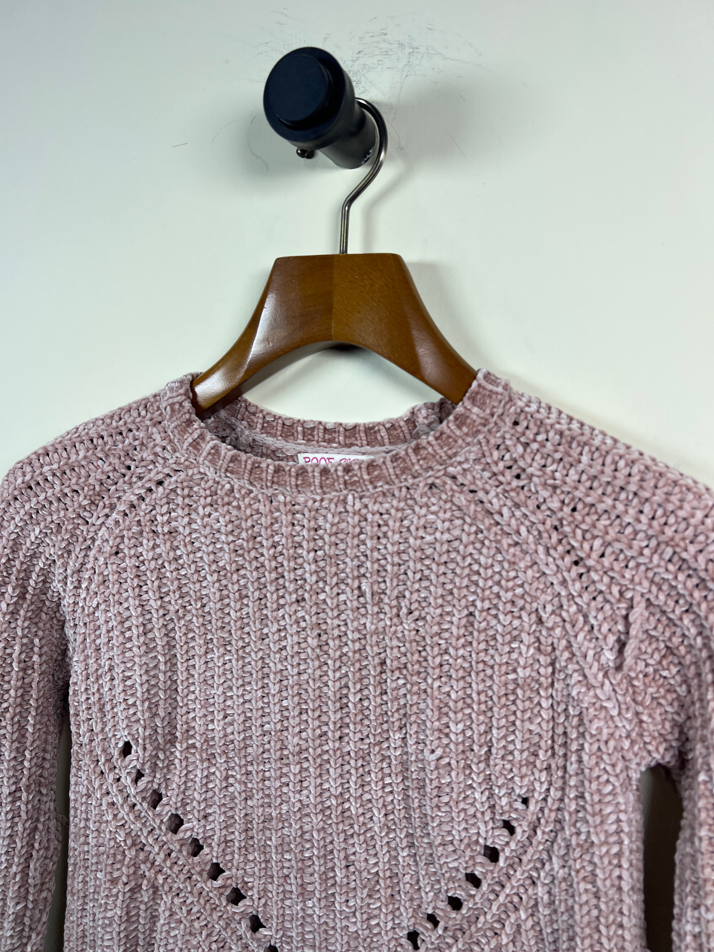 Poof Girl Crop Velvet Sweater (Women) (Small)