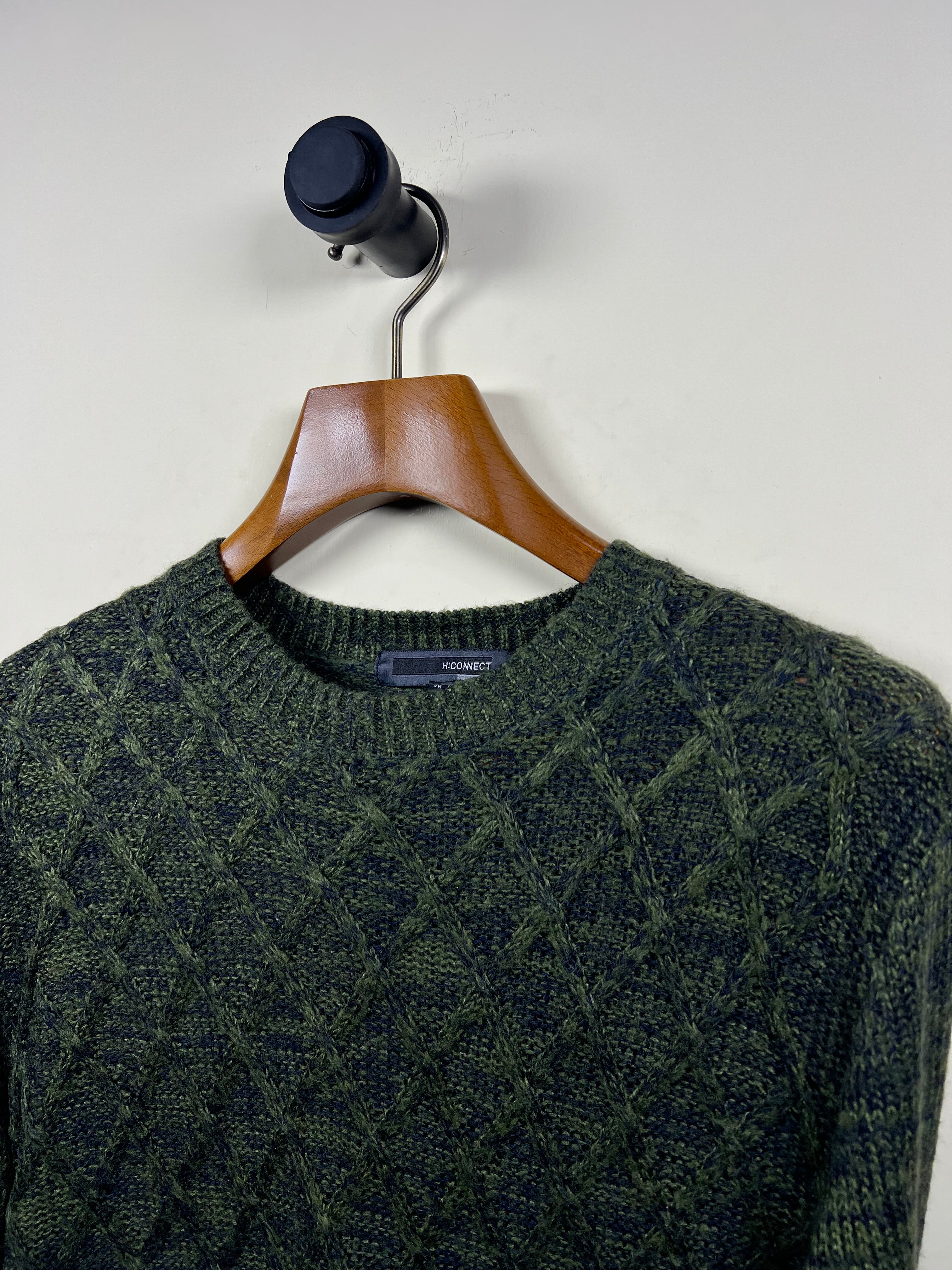 H Connect Lambswool Cable Knitted Sweater (Small)