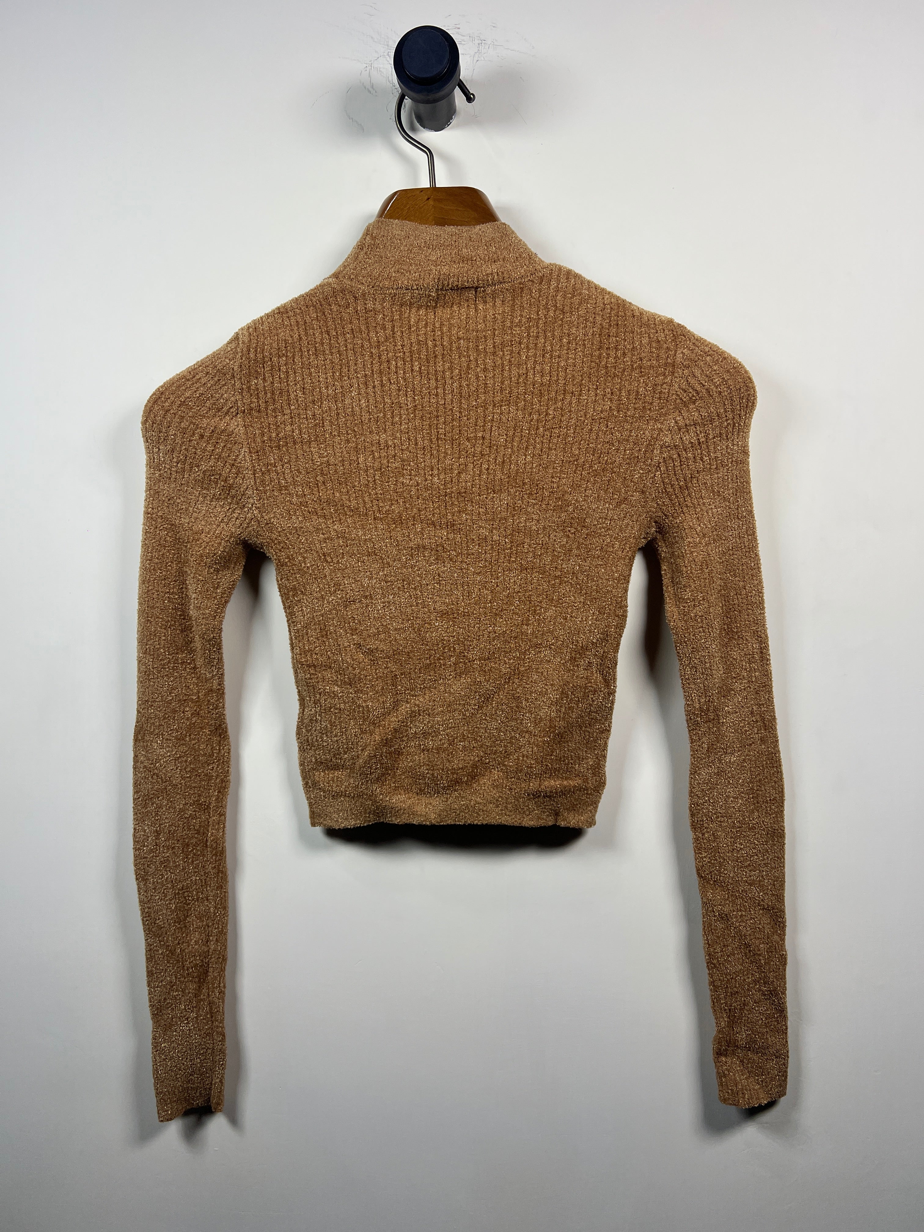 Forever 21 Mockneck Velvet Sweater (Women) (X-Small/Small)