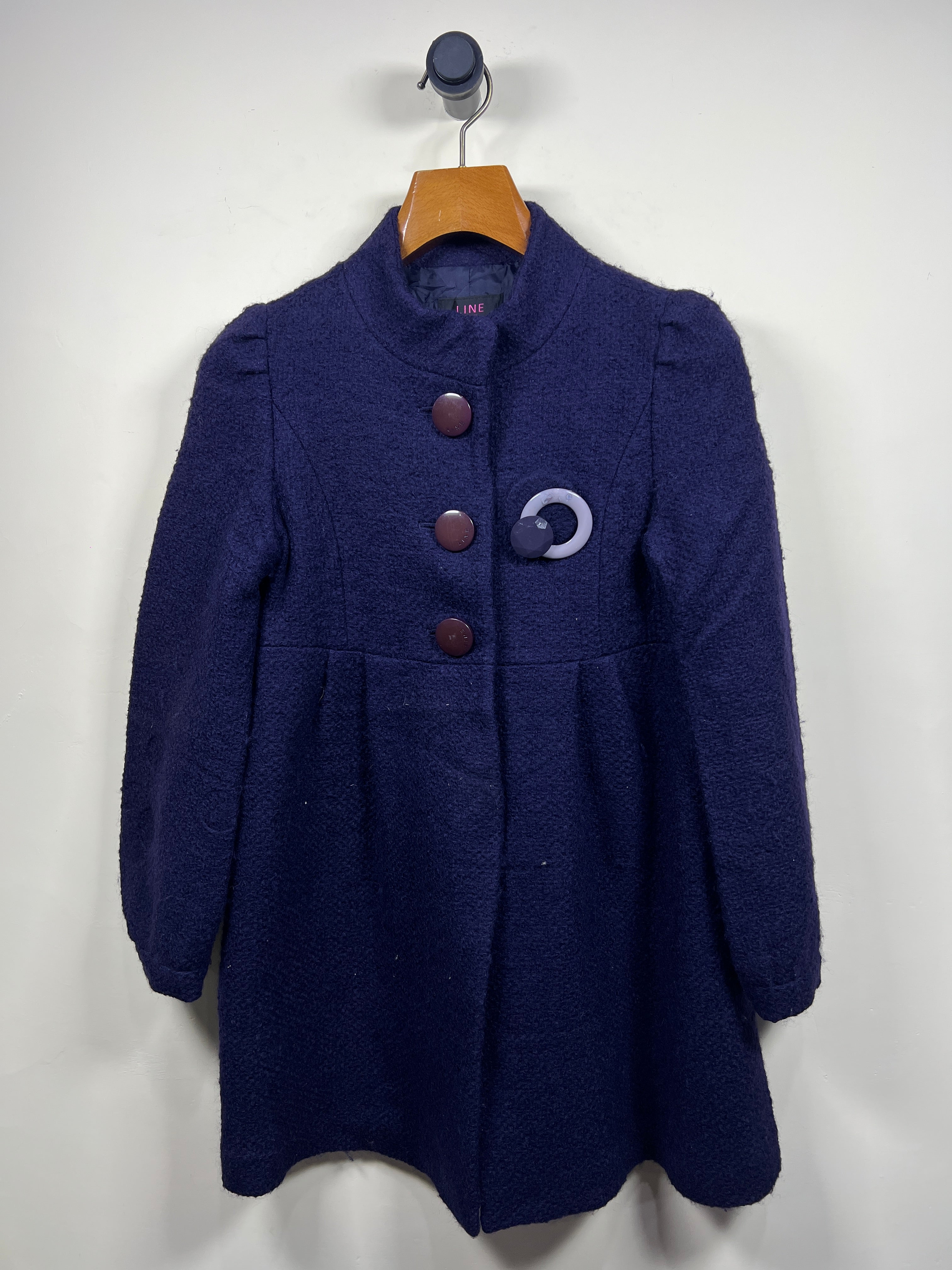 Line Wool Long Coat (Women) (Small-Medium)