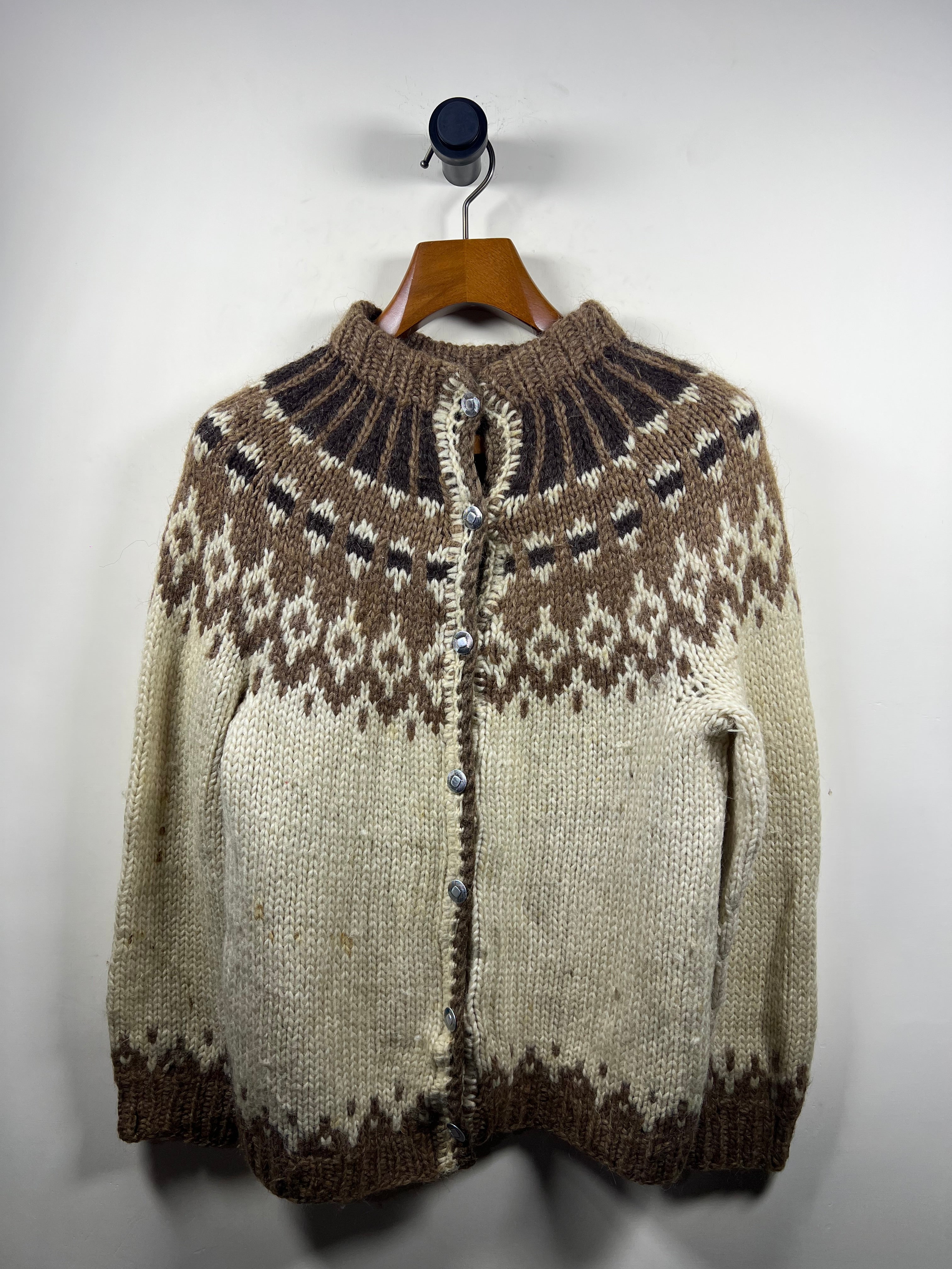 Lambswool Buttoned Sweater (Women) (Small-Medium)