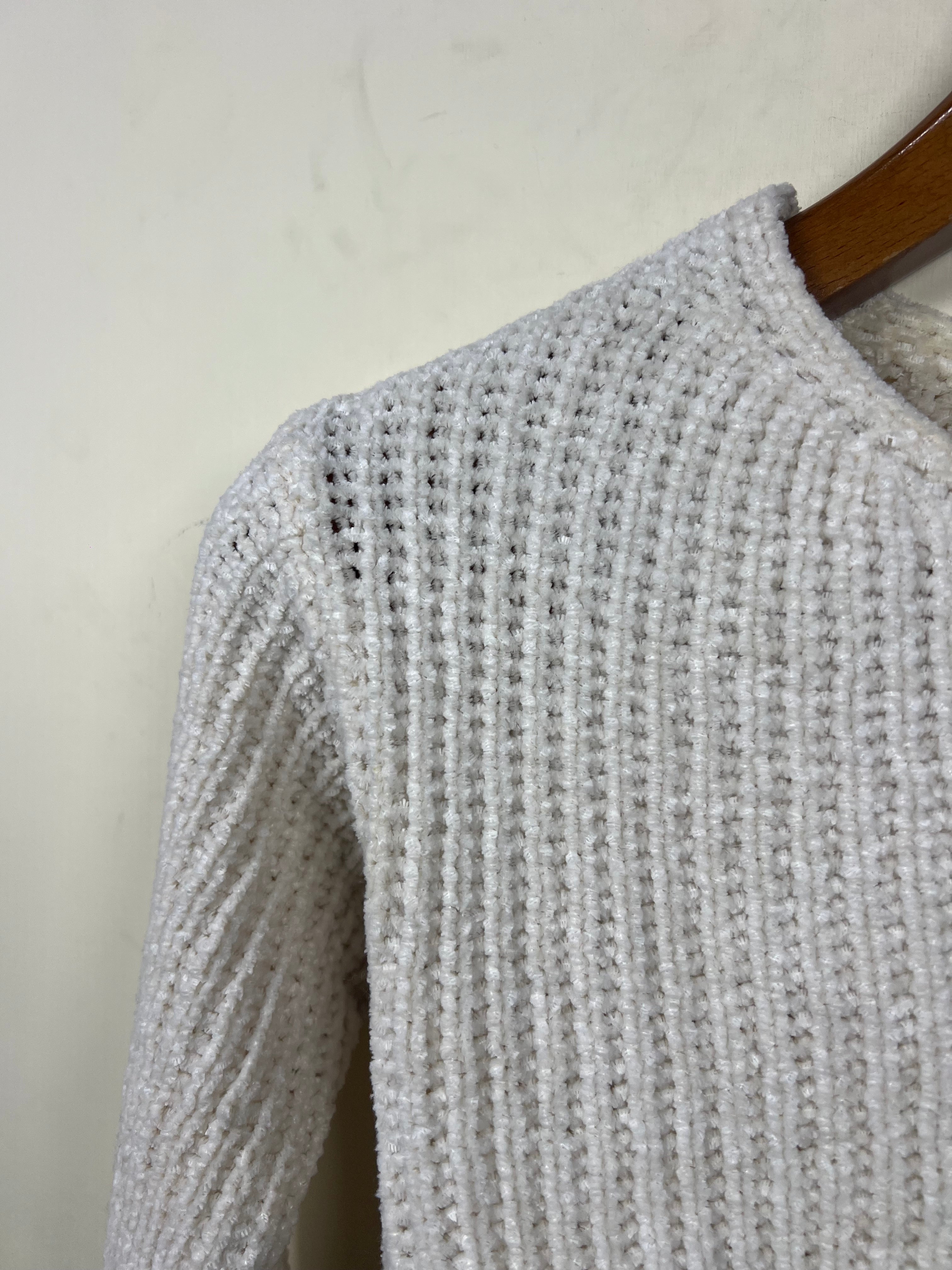 Poof Apparel Crop Velvet Sweater (Women) (Small)