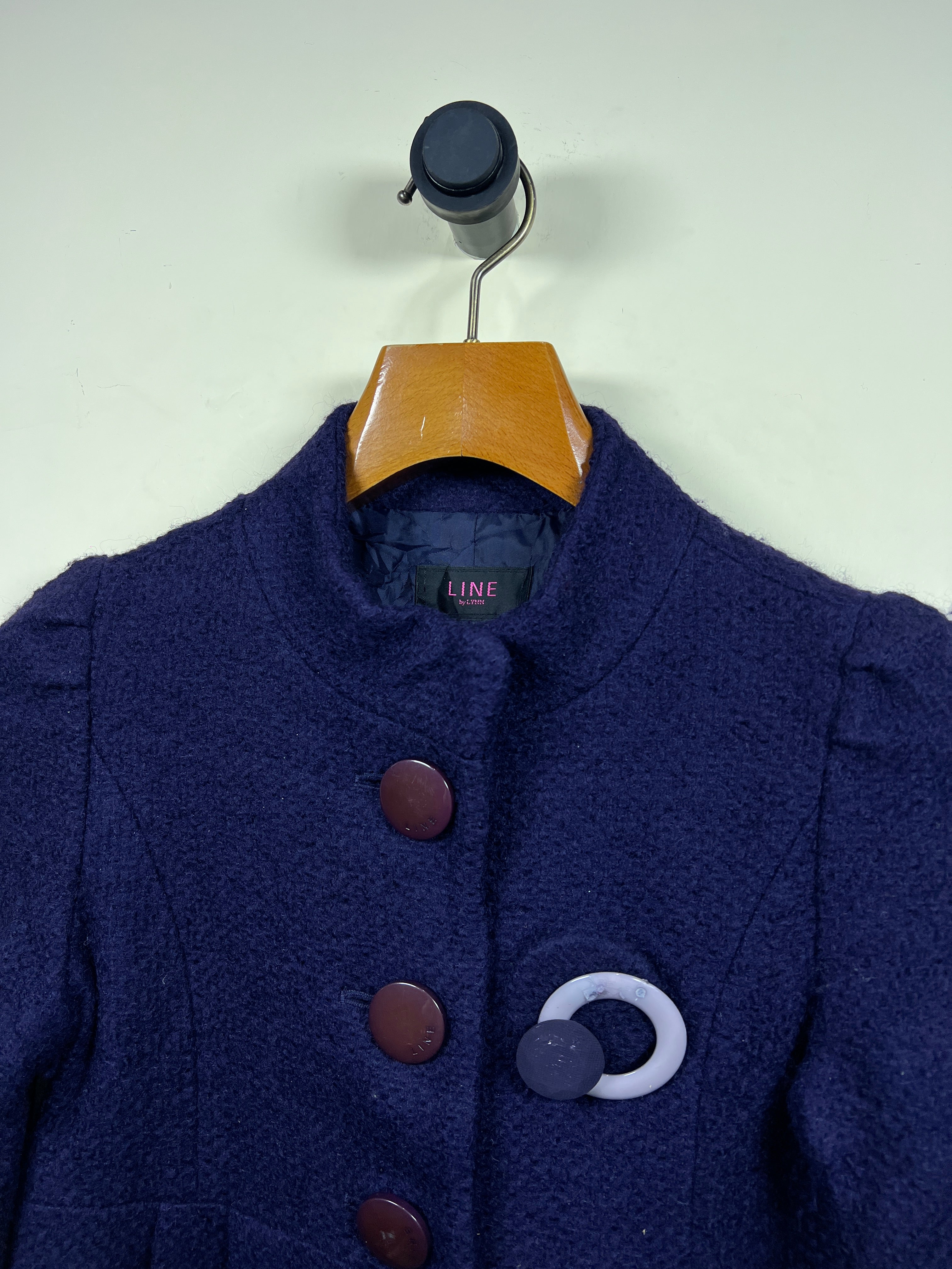 Line Wool Long Coat (Women) (Small-Medium)