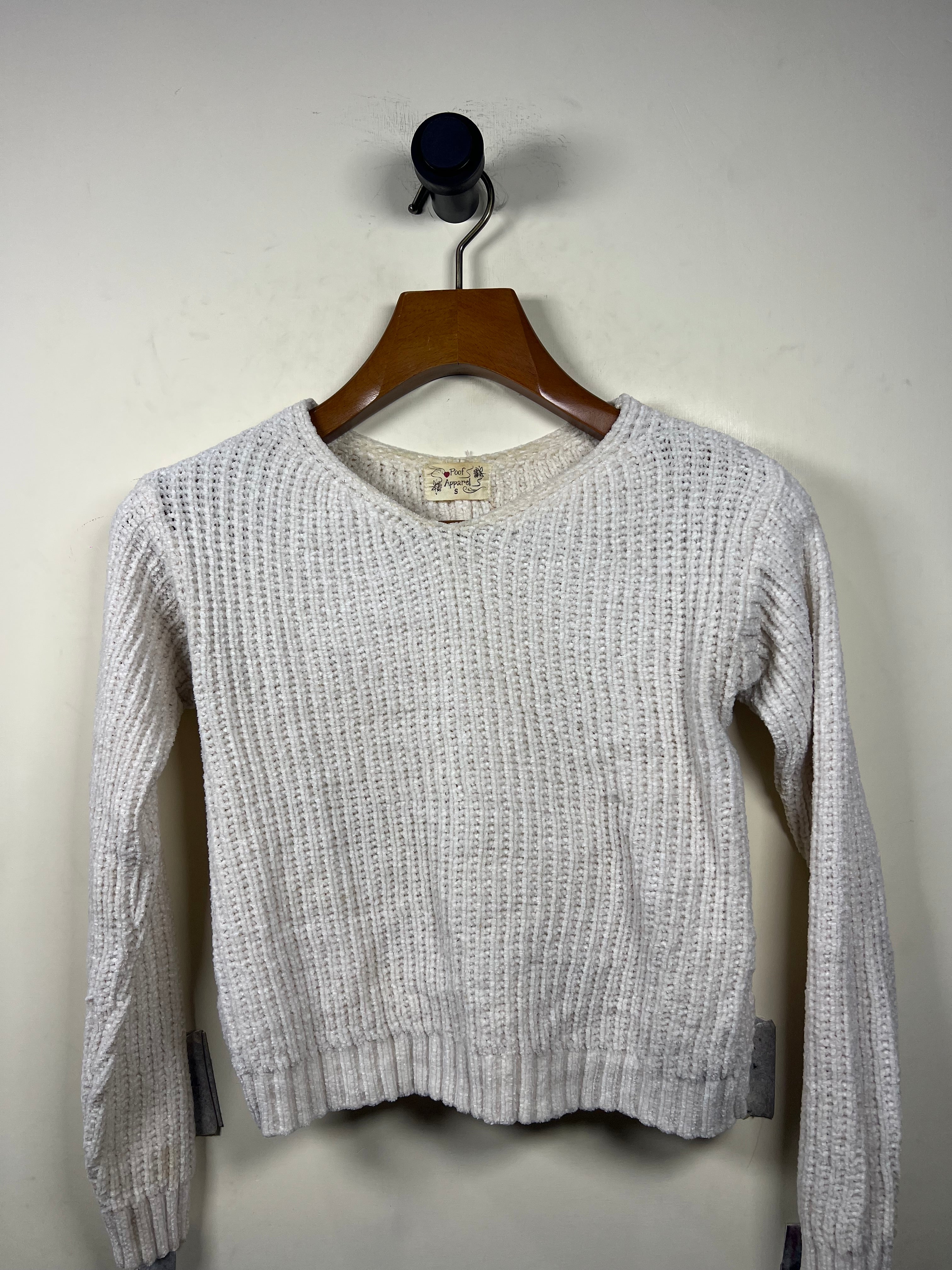Poof Apparel Crop Velvet Sweater (Women) (Small)