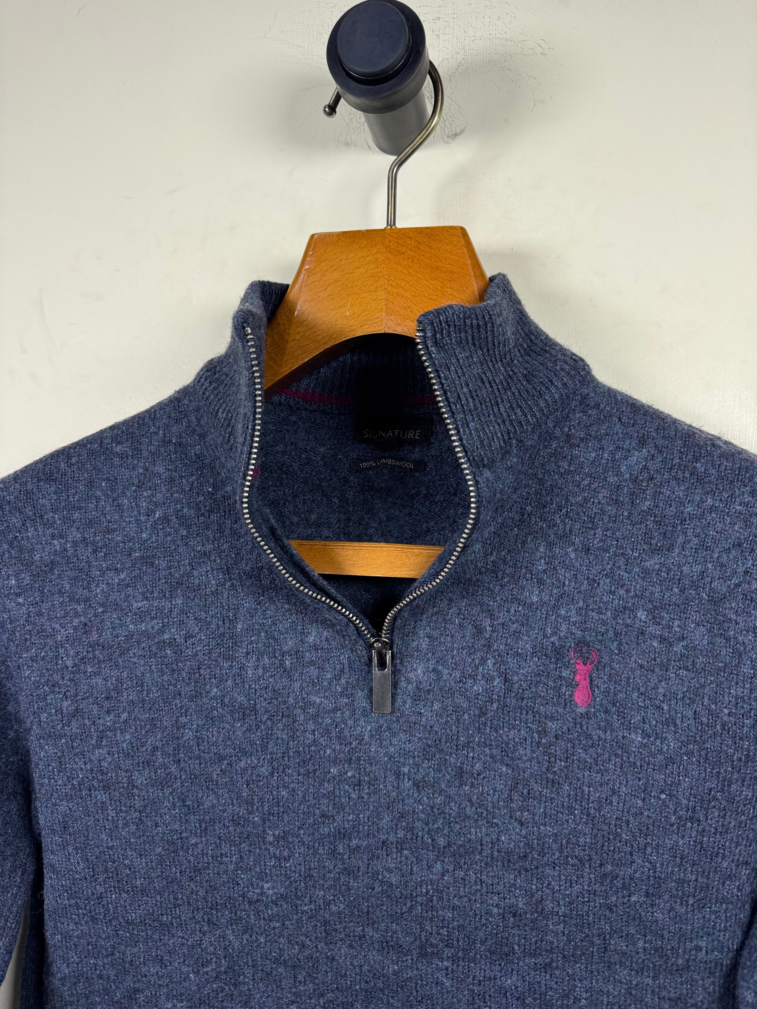 Next Lambswool Quarter Zipper Sweater (Small)