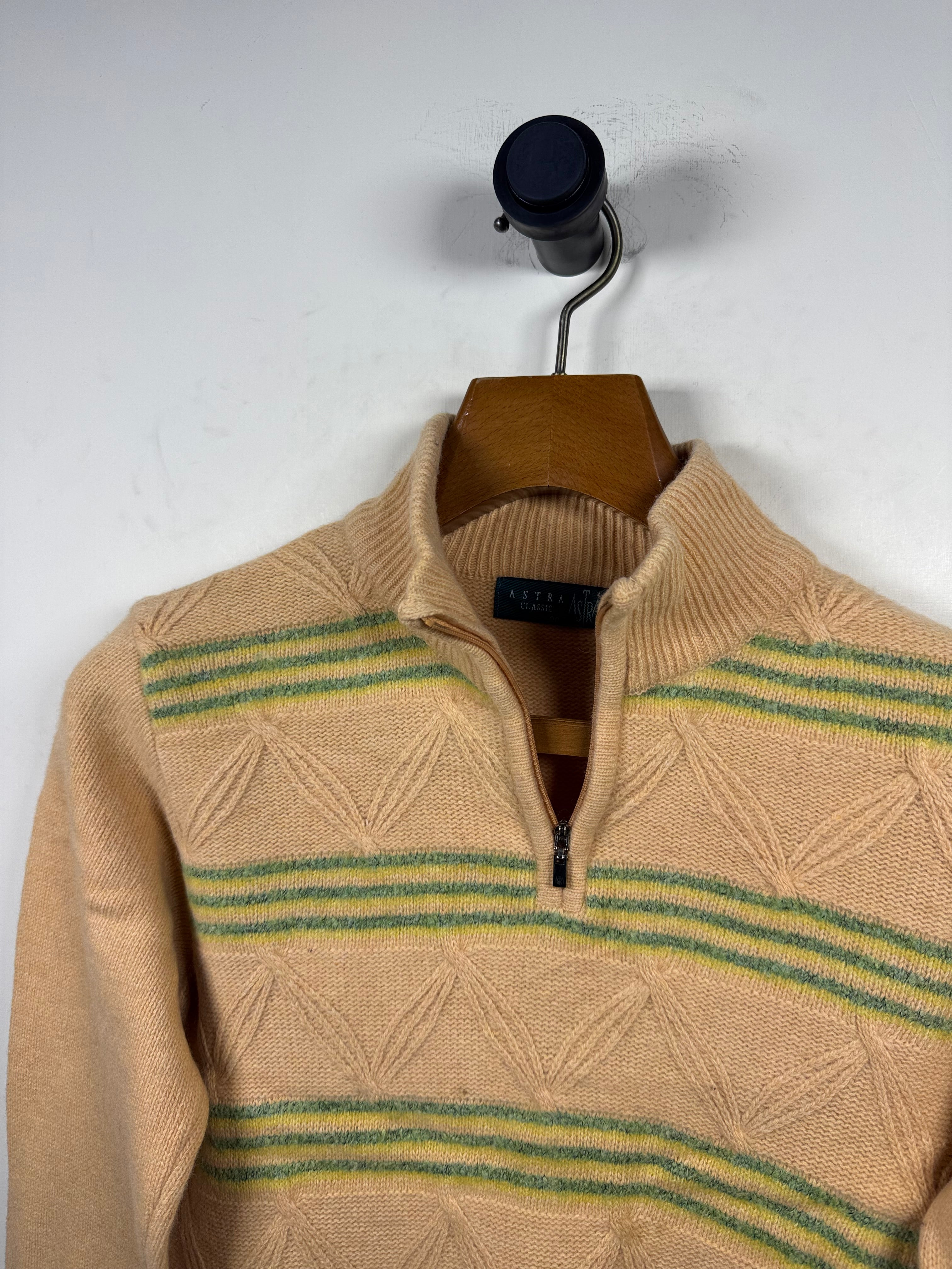 Astra Cable Knitted Quarter Zipper Sweater (Small)