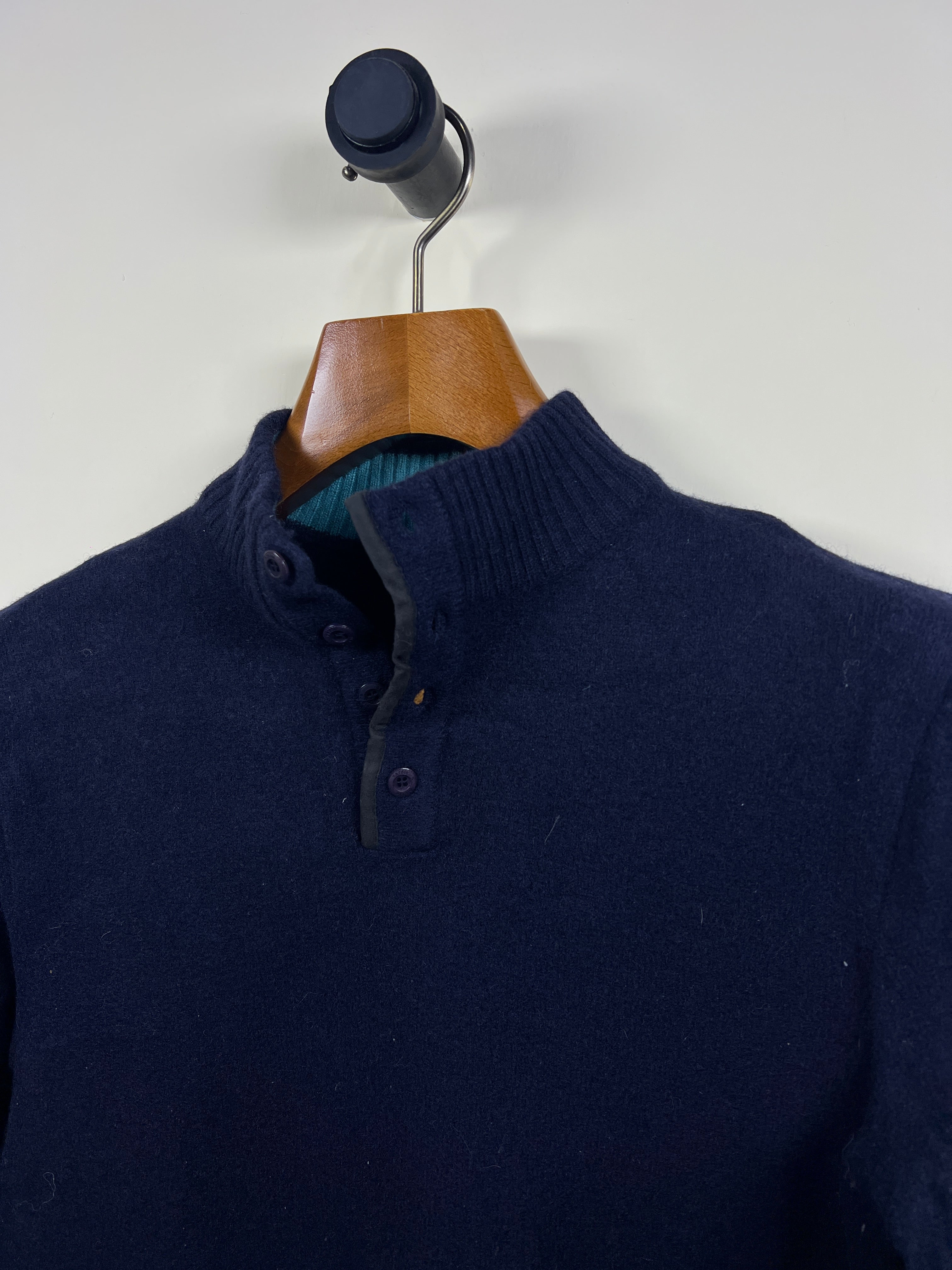 Pierre Cardin Lambswool Quarter Buttoned Sweater (Small)