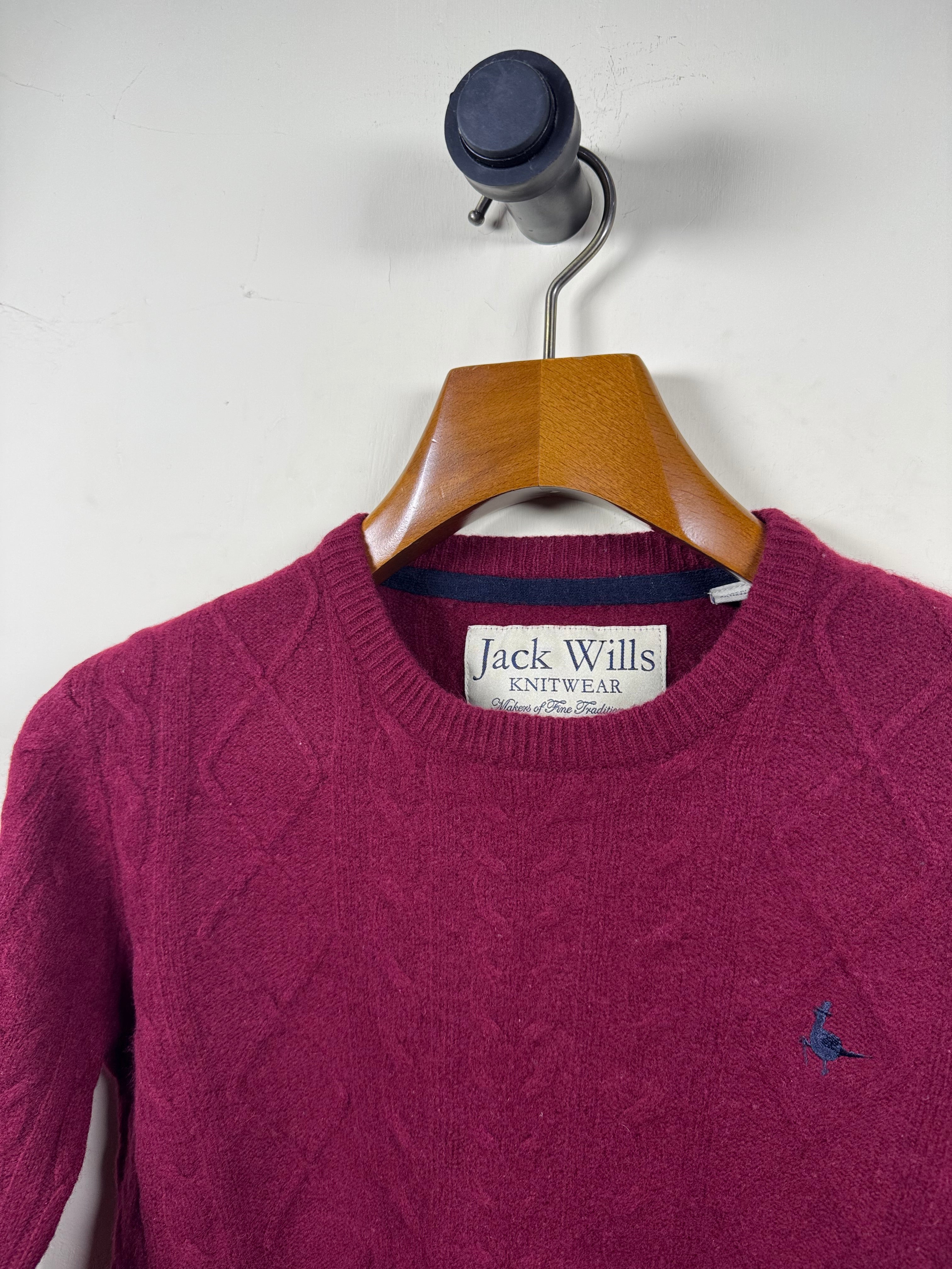 Jack Wills Lambswool Cable Knitted Sweater (Small)