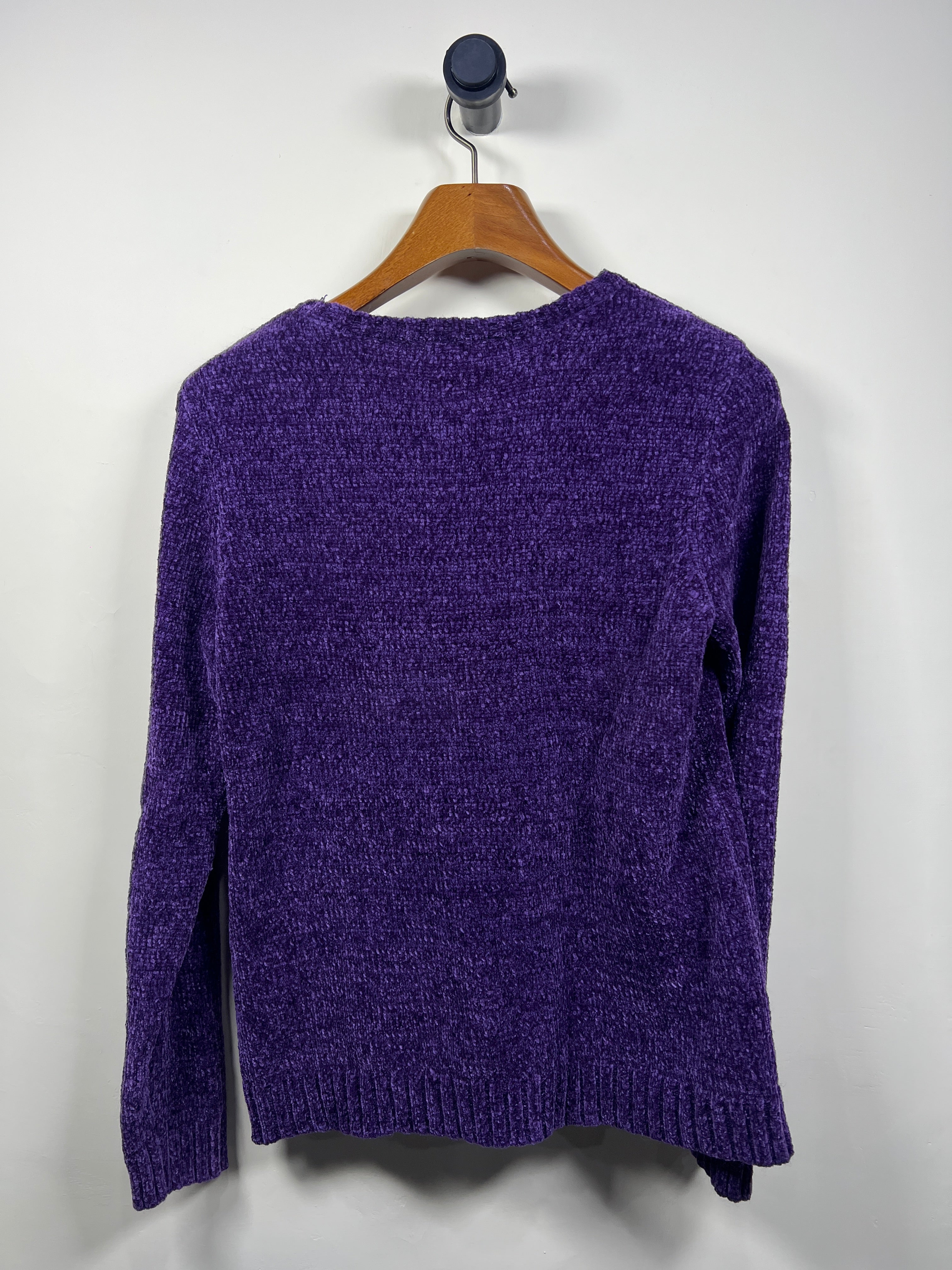 Karen Scott Cable Knitted Velvet Sweater (Women) (Medium)