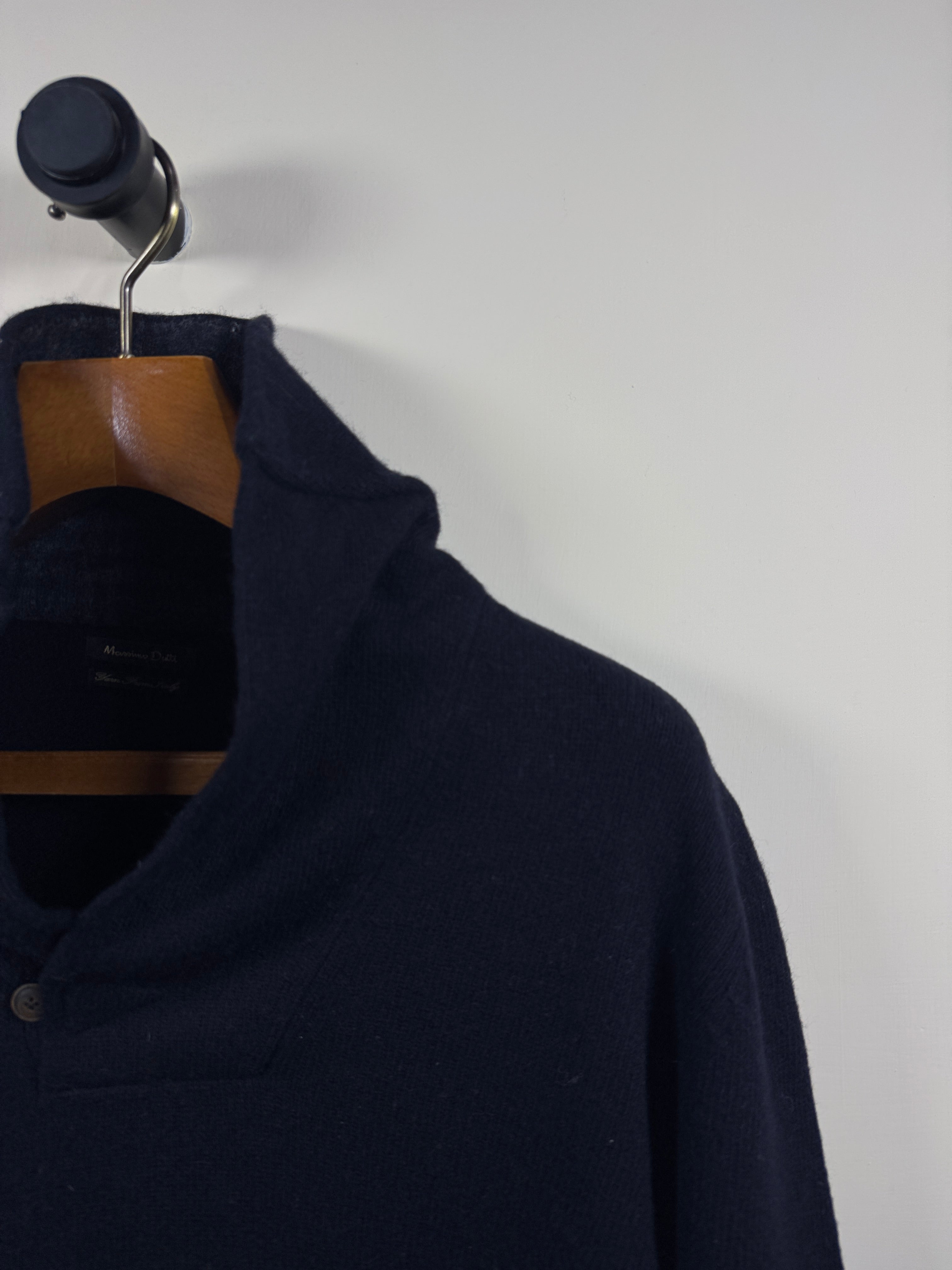 Massimo Dutti Italian Yarn Quarter Buttoned Sweater (Large)
