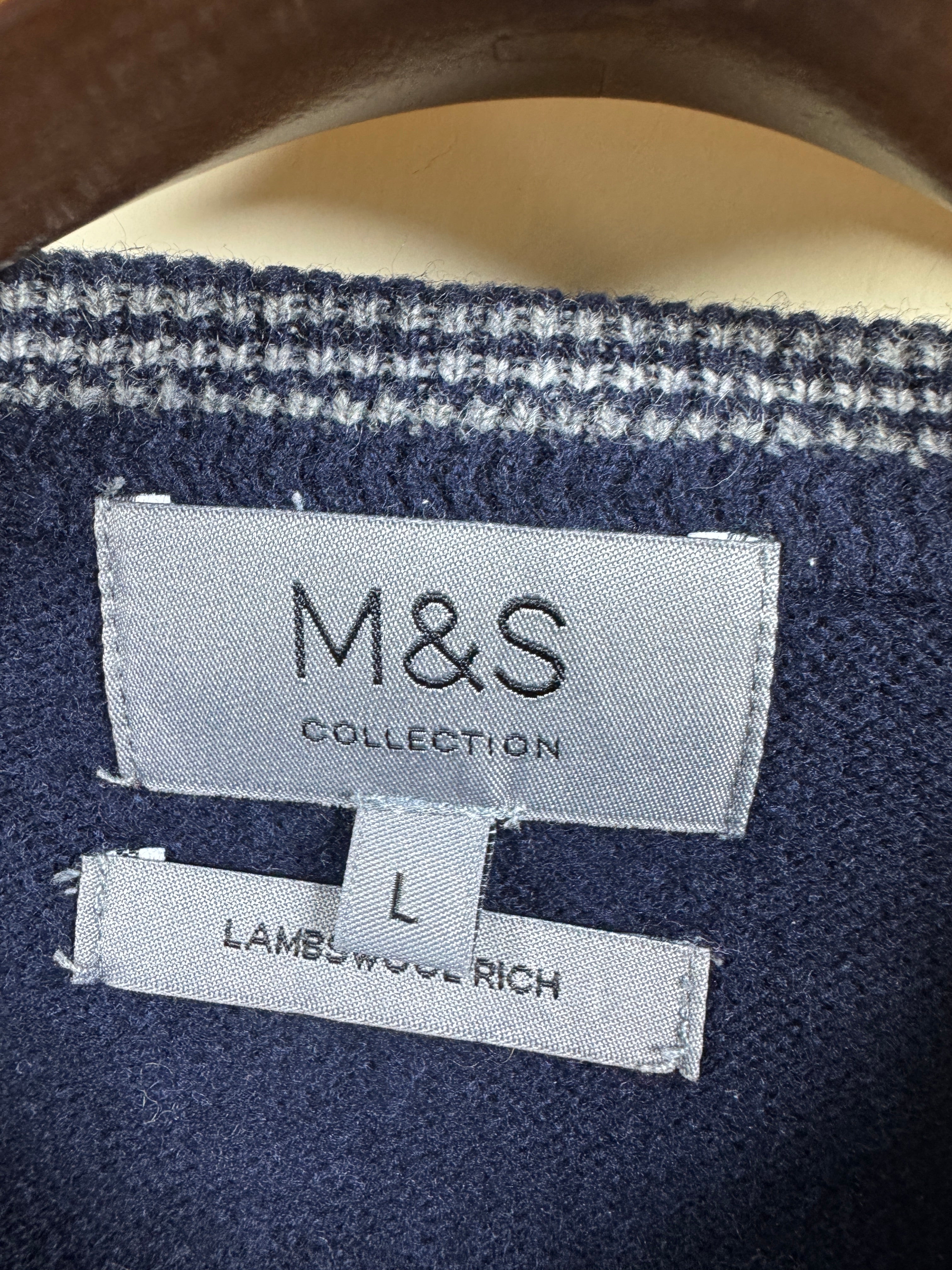 Marks & Spencer Lambswool Cable Knitted Sweater (X-Large)