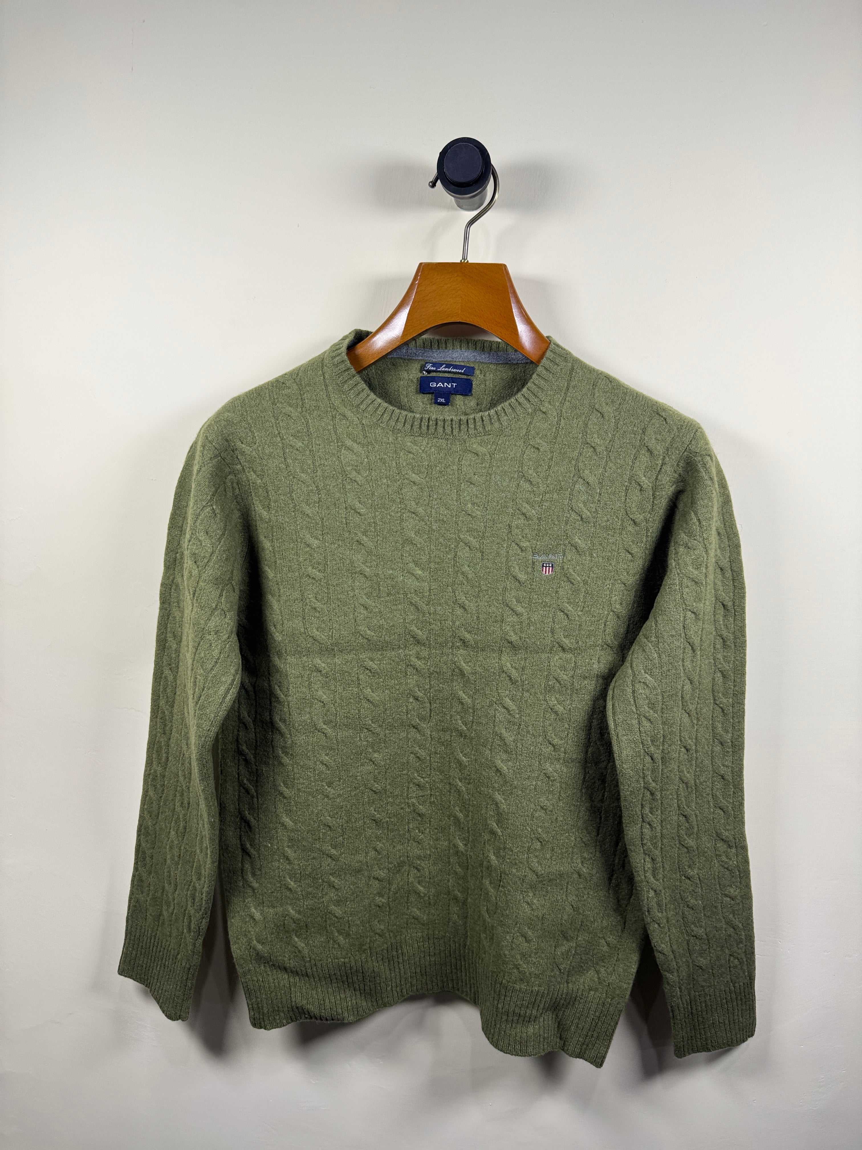 Gant Lambswool Cable Knitted Sweater (Small-Medium)