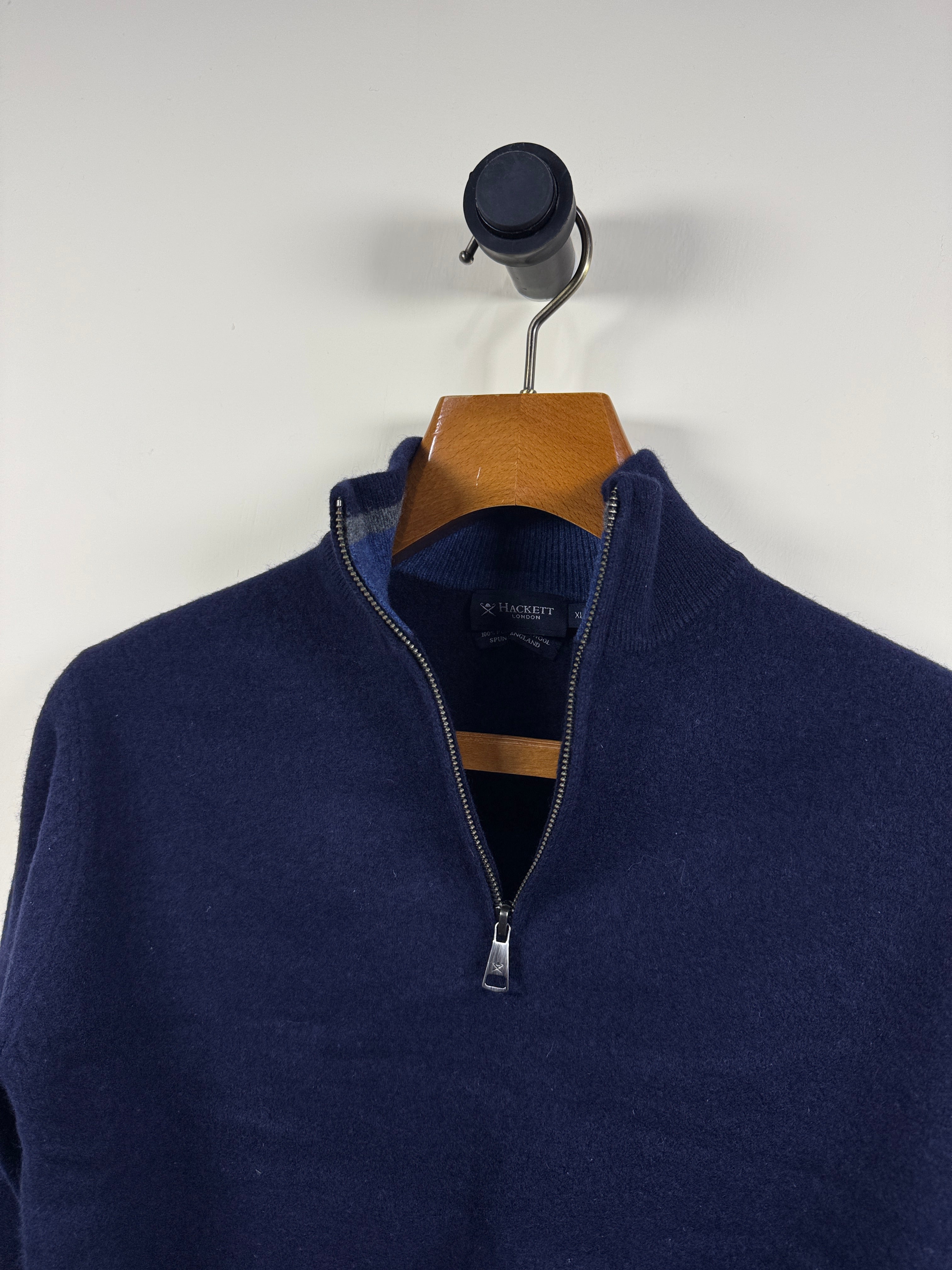 Hackett London Lambswool Quarter Zipper Sweater (Small-Medium)