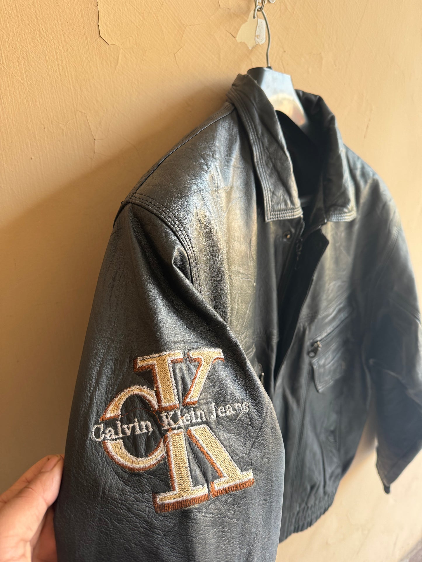 Calvin Klein Leather Jacket (Medium)