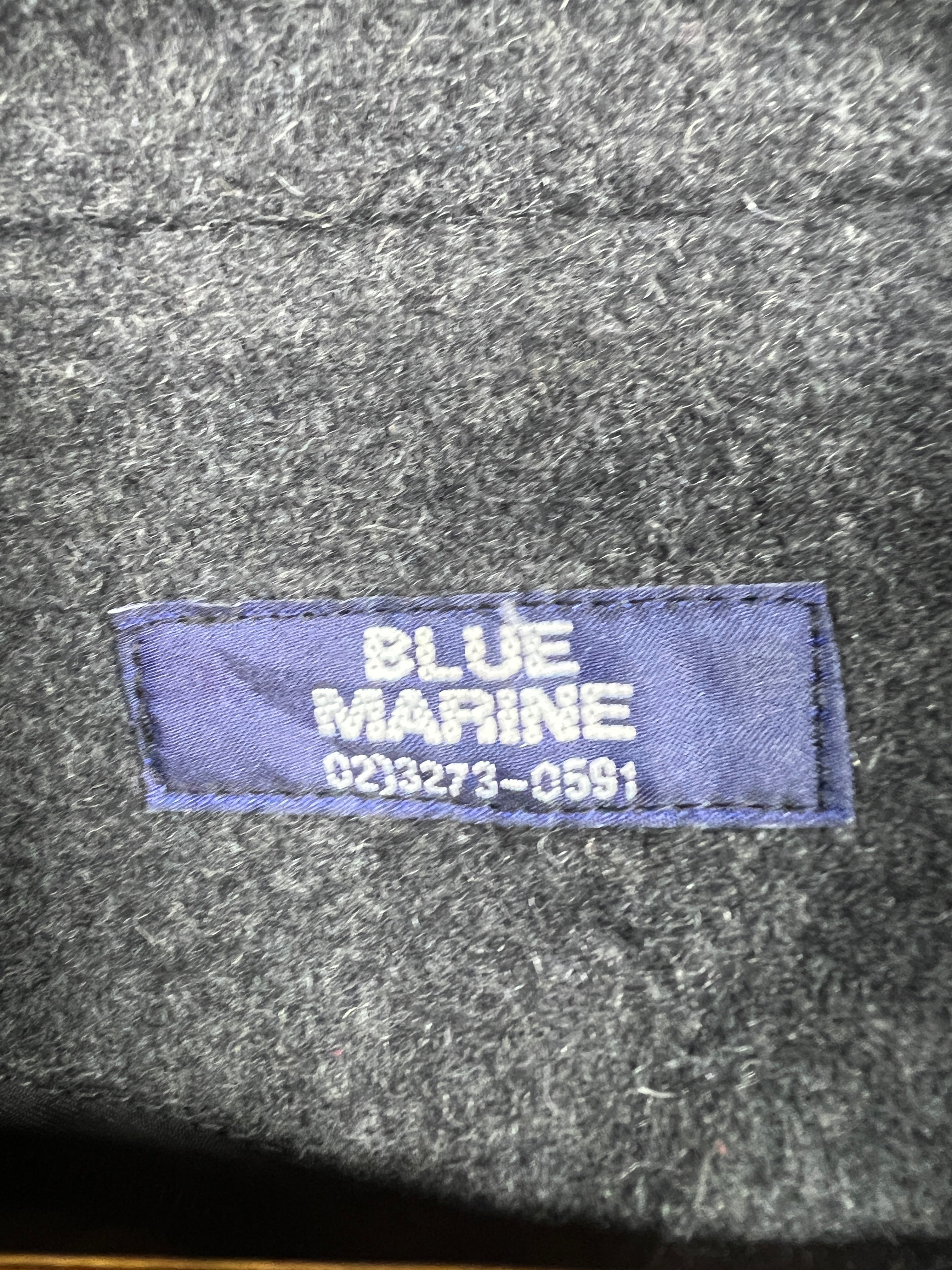 Blue Marine Wool Long Coat (Women) (Large/X-Large)