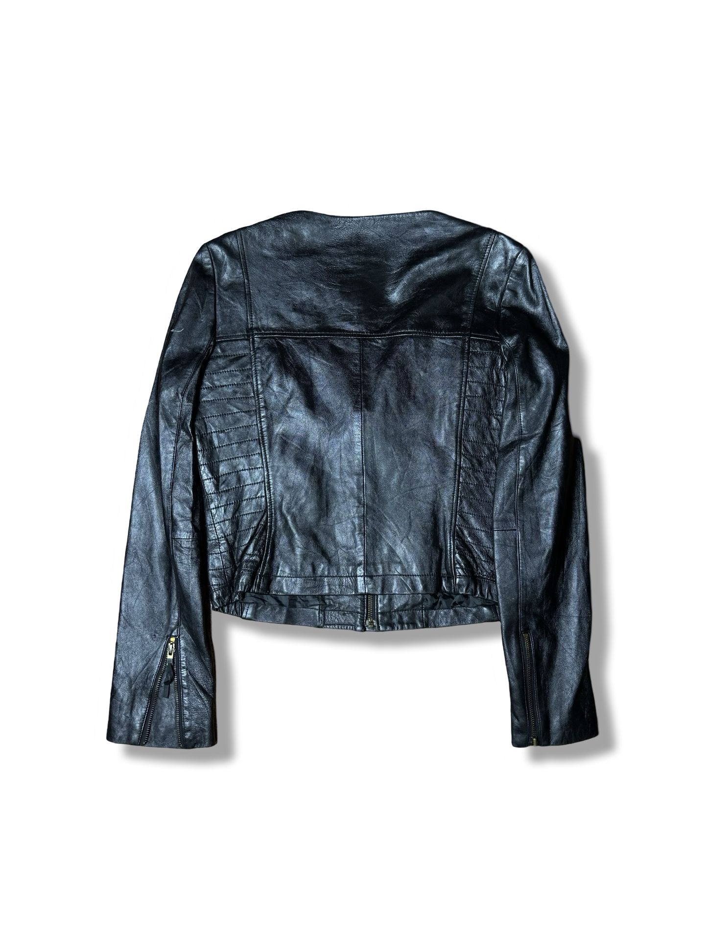 Mango Leather Jacket (F) (Small-Medium)