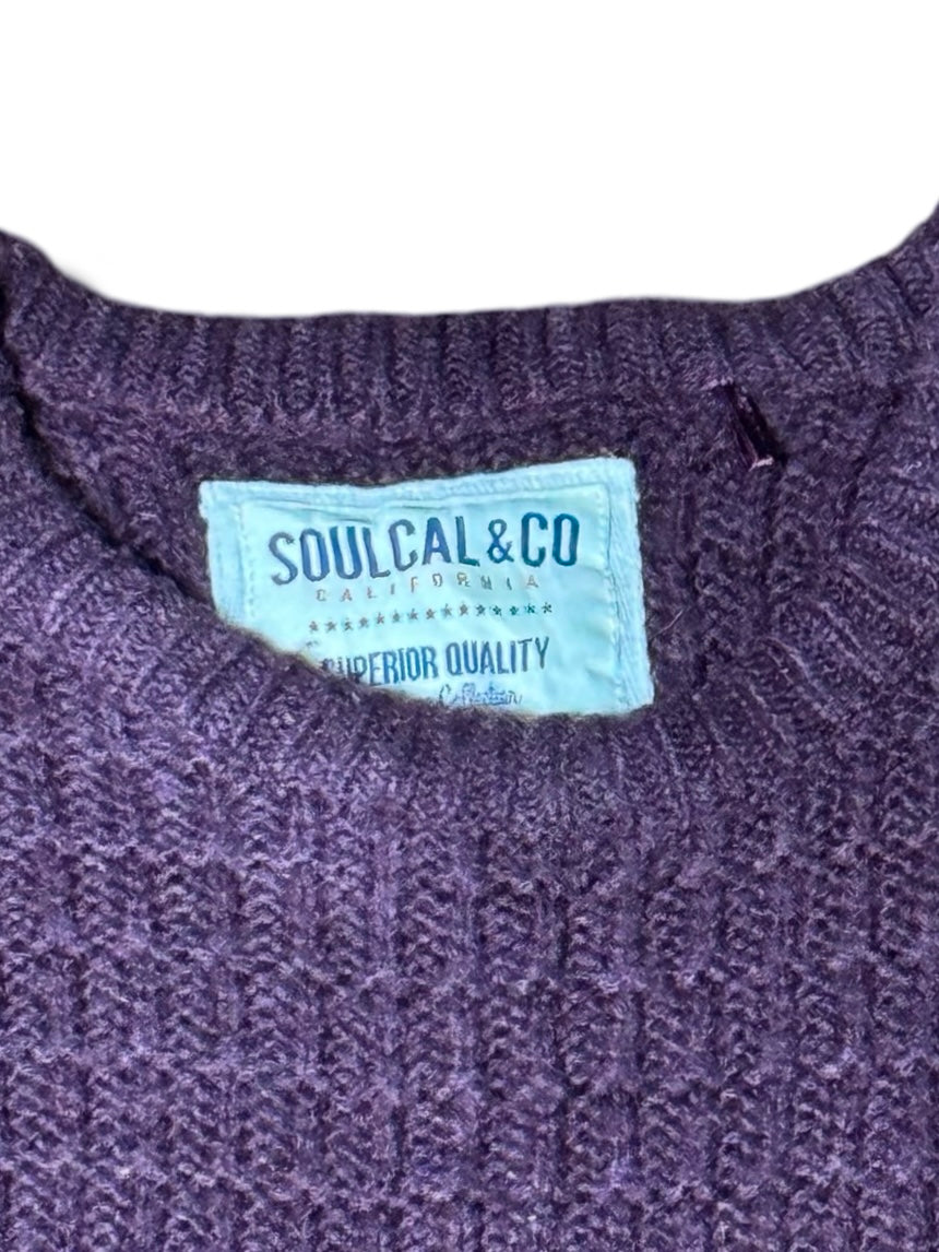 Soul Cal Oversized Knitted Wool Sweater (Small-Medium)