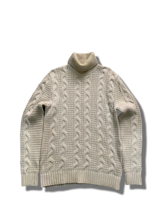 Old Money Beanpole Cable Knitted Sweater (Medium)