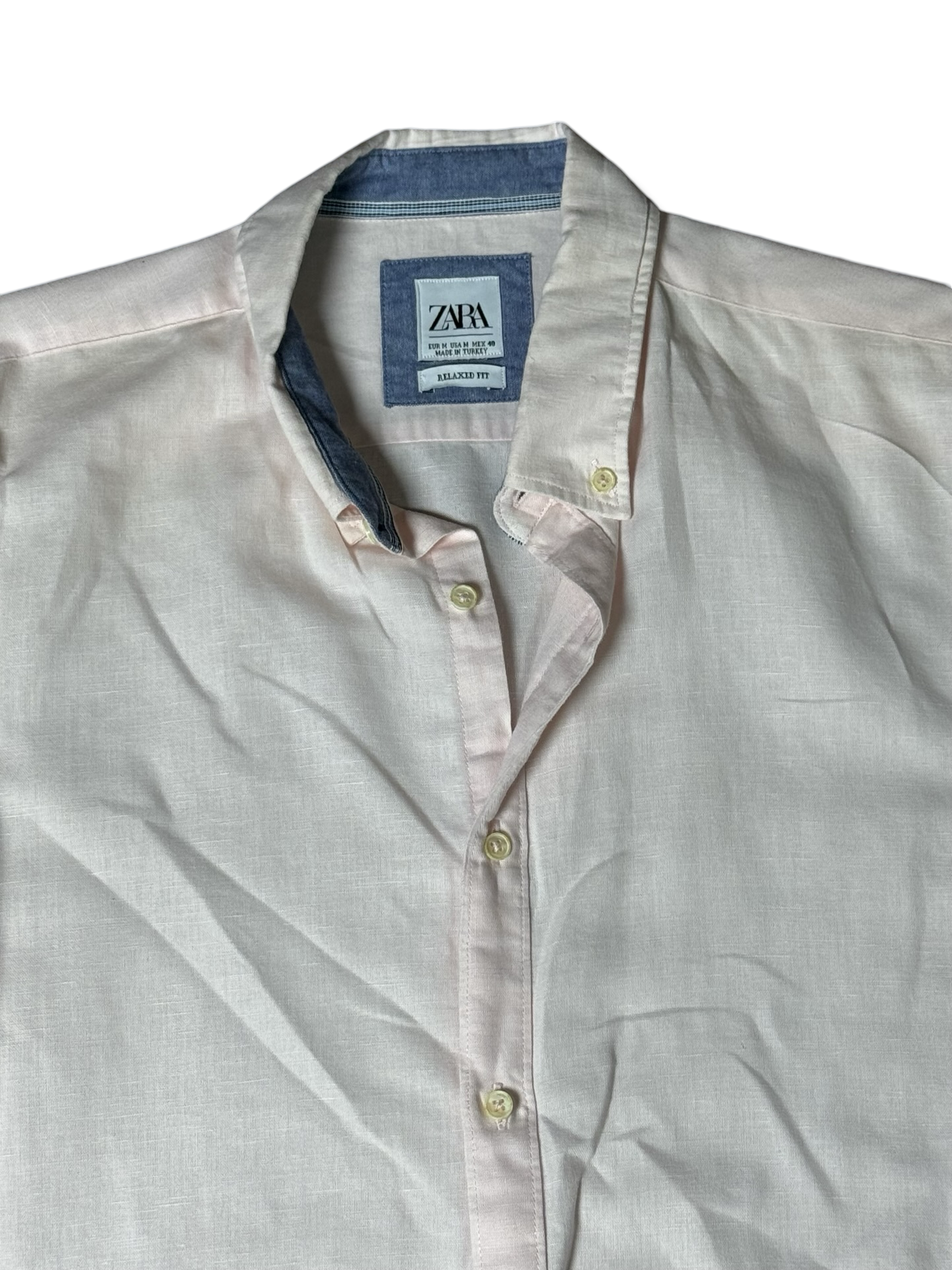 Zara Buttoned Down Casual Linen Shirt (Medium-Large)