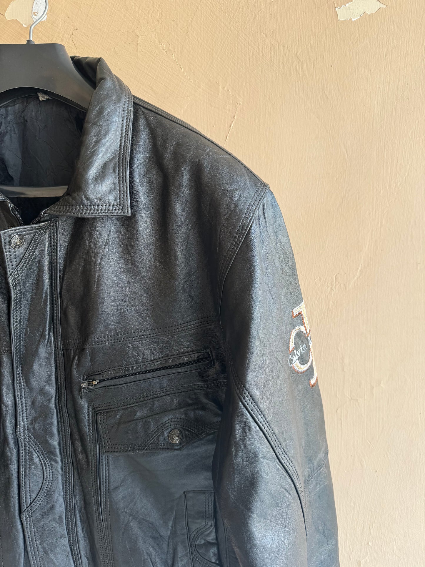 Calvin Klein Leather Jacket (Medium)