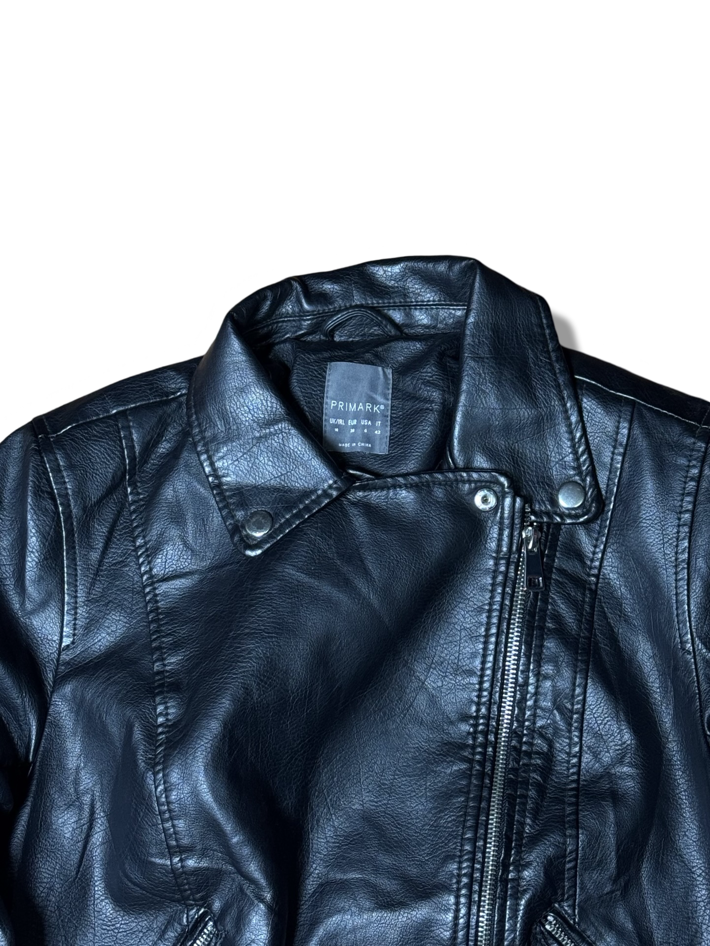 Primark Leather Jacket (F) (Small-Medium)