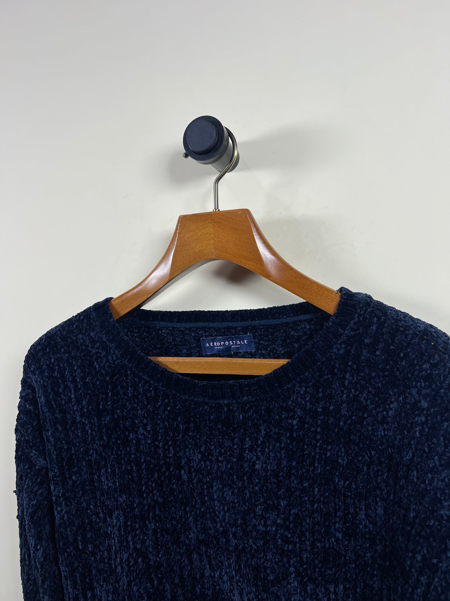 Aeropostale Crop Velvet Sweater (Women) (Large)