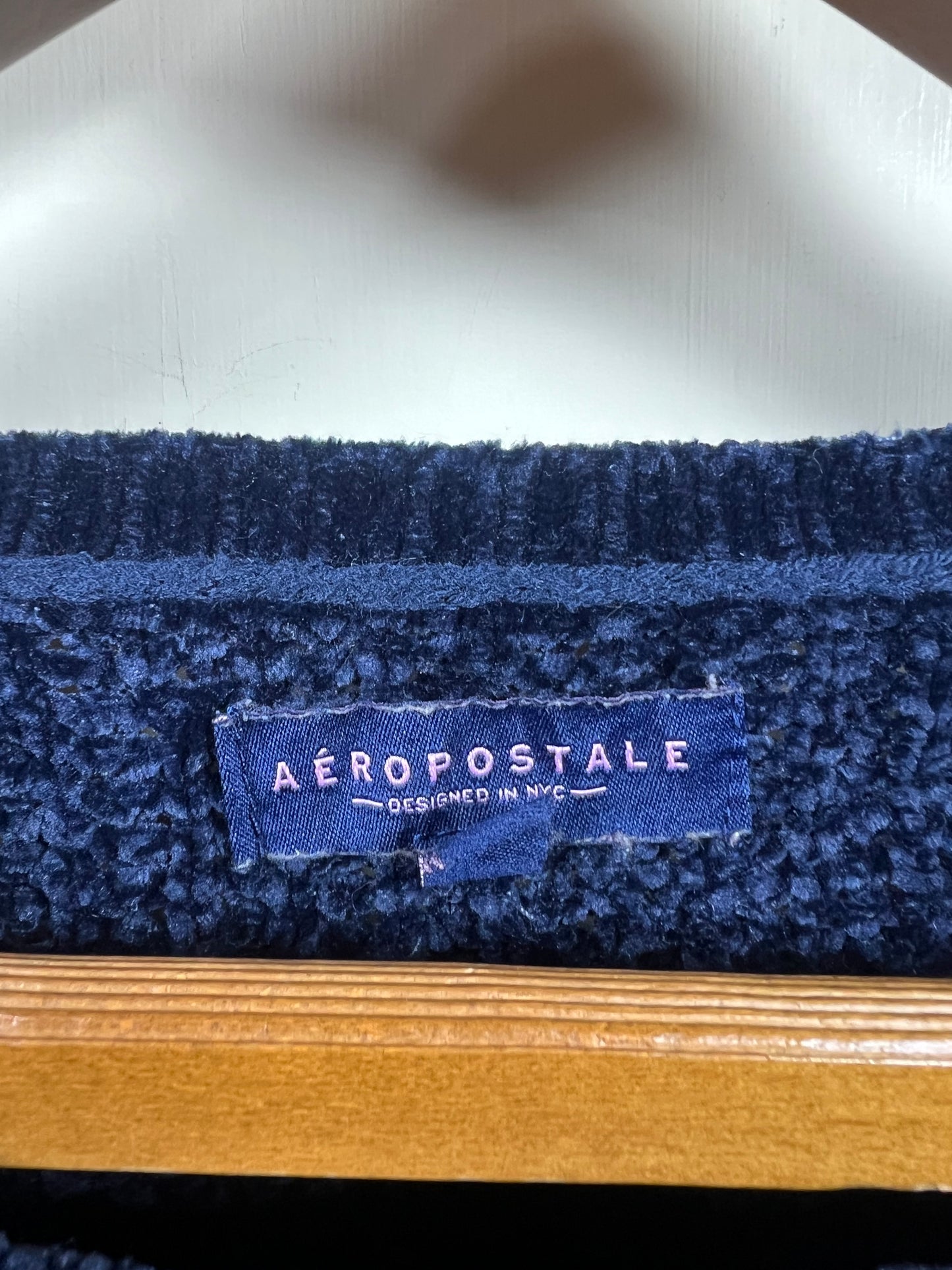 Aeropostale Crop Velvet Sweater (Women) (Large)
