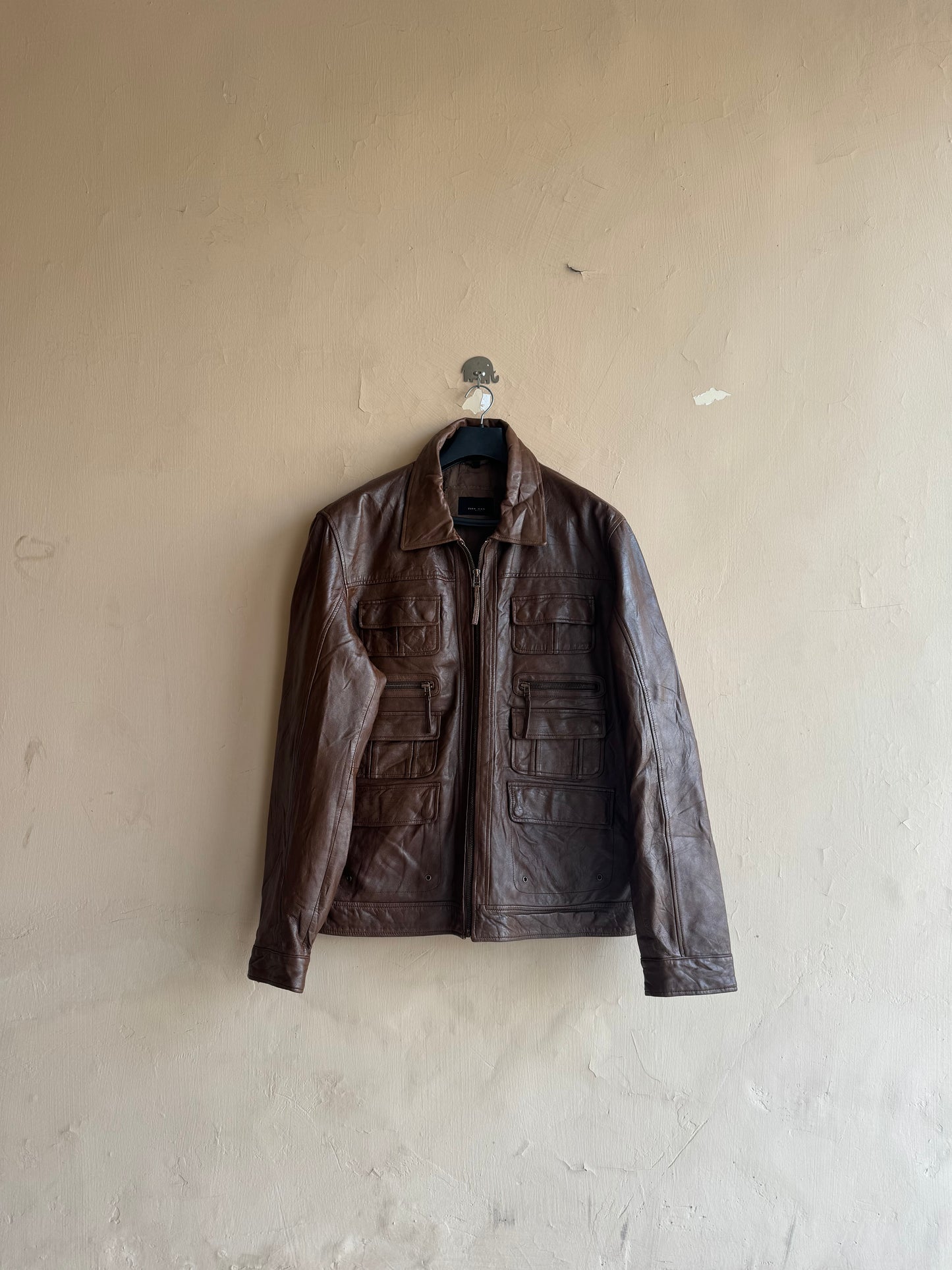 Zara Man Leather Jacket (Large)