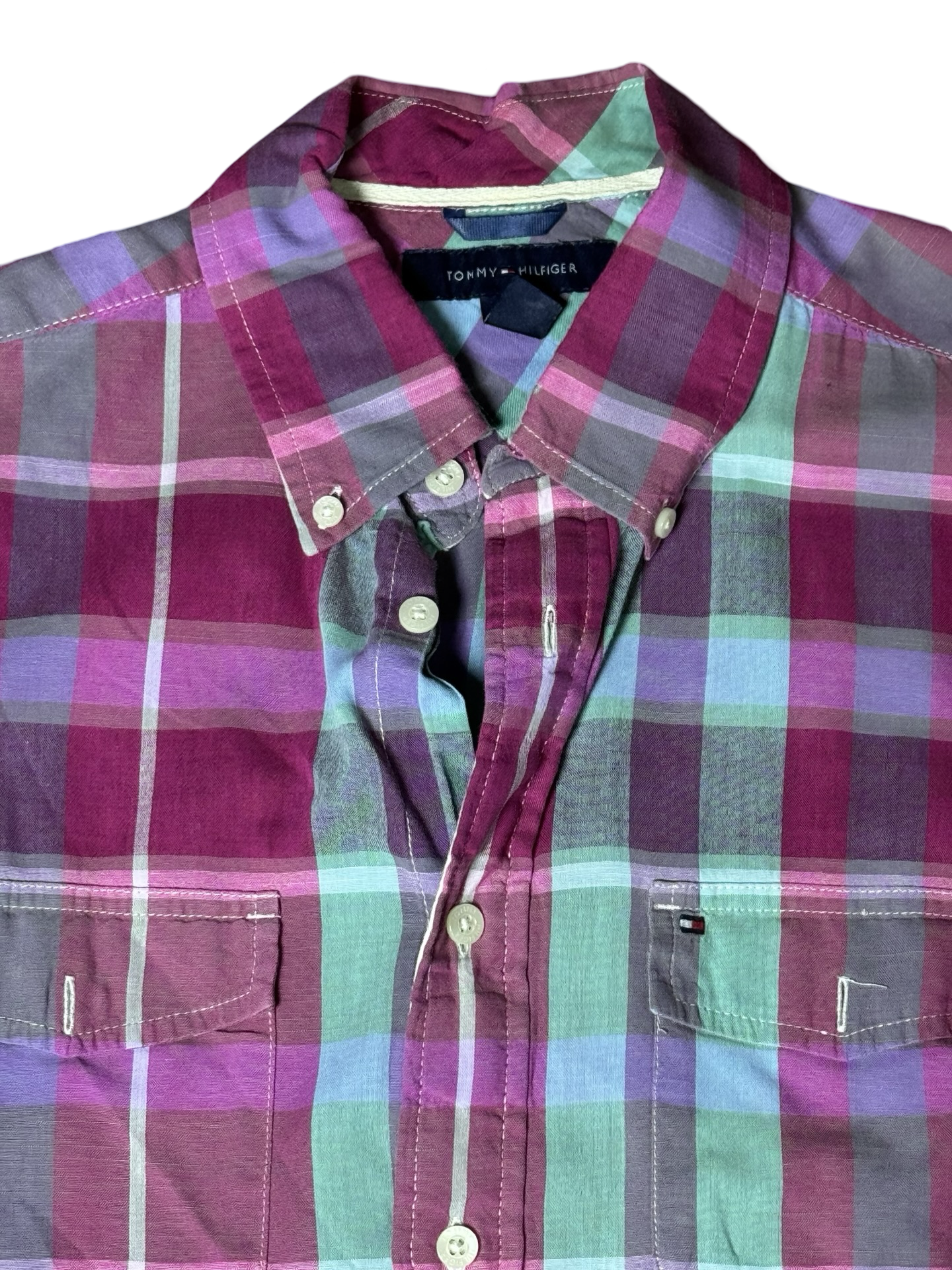 Tommy Hilfiger Buttoned Down Casual Shirt (Medium-Large)