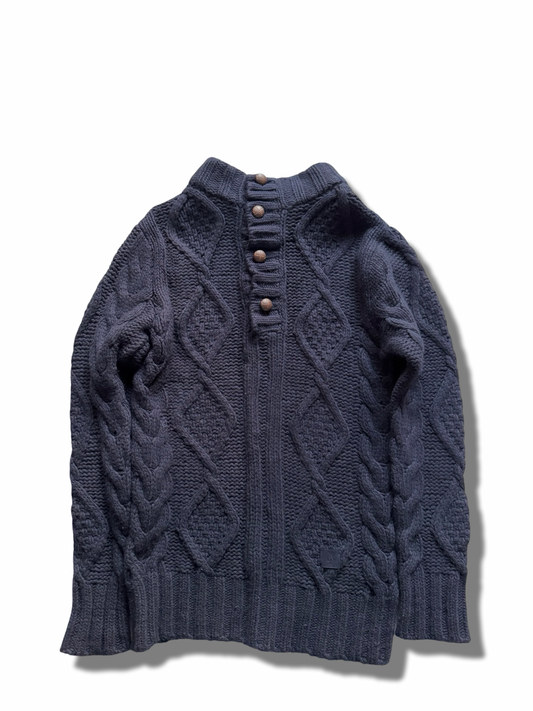 Old Money Cable Knitted Sweater (Medium)