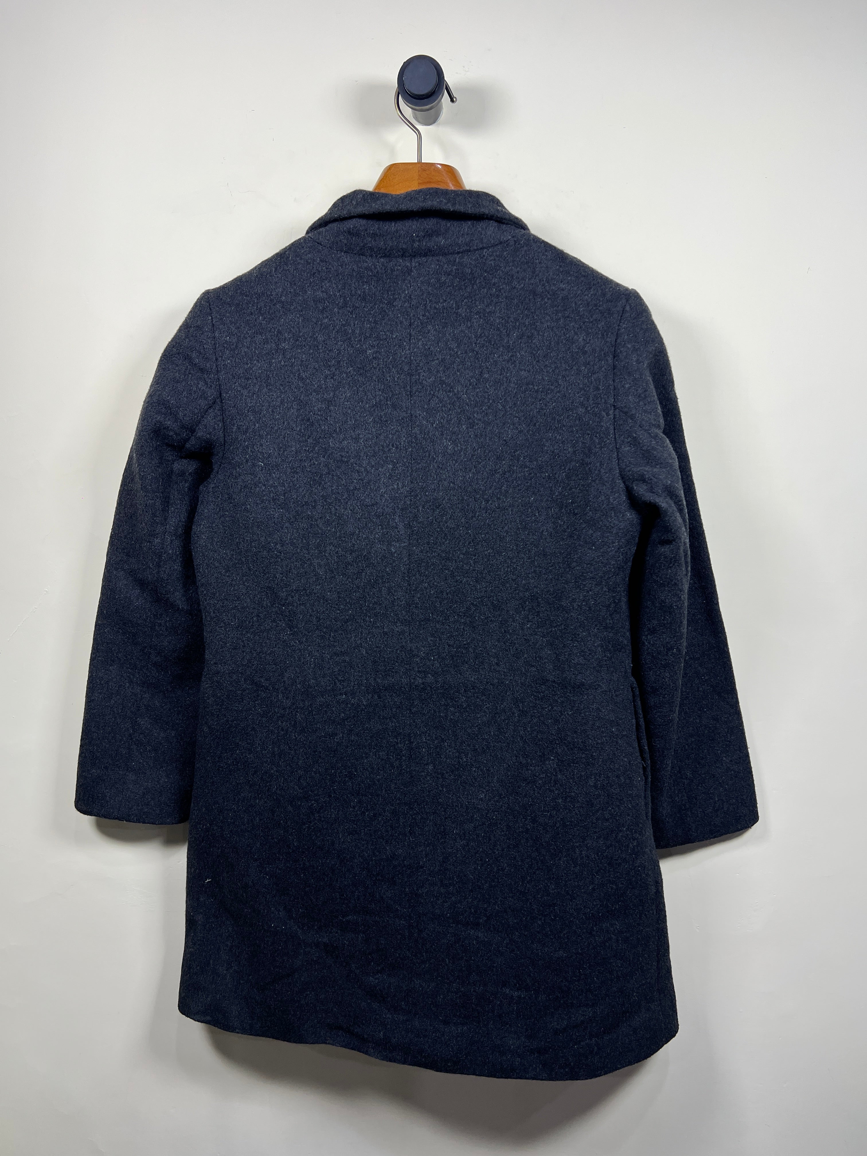 Blue Marine Wool Long Coat (Women) (Large/X-Large)