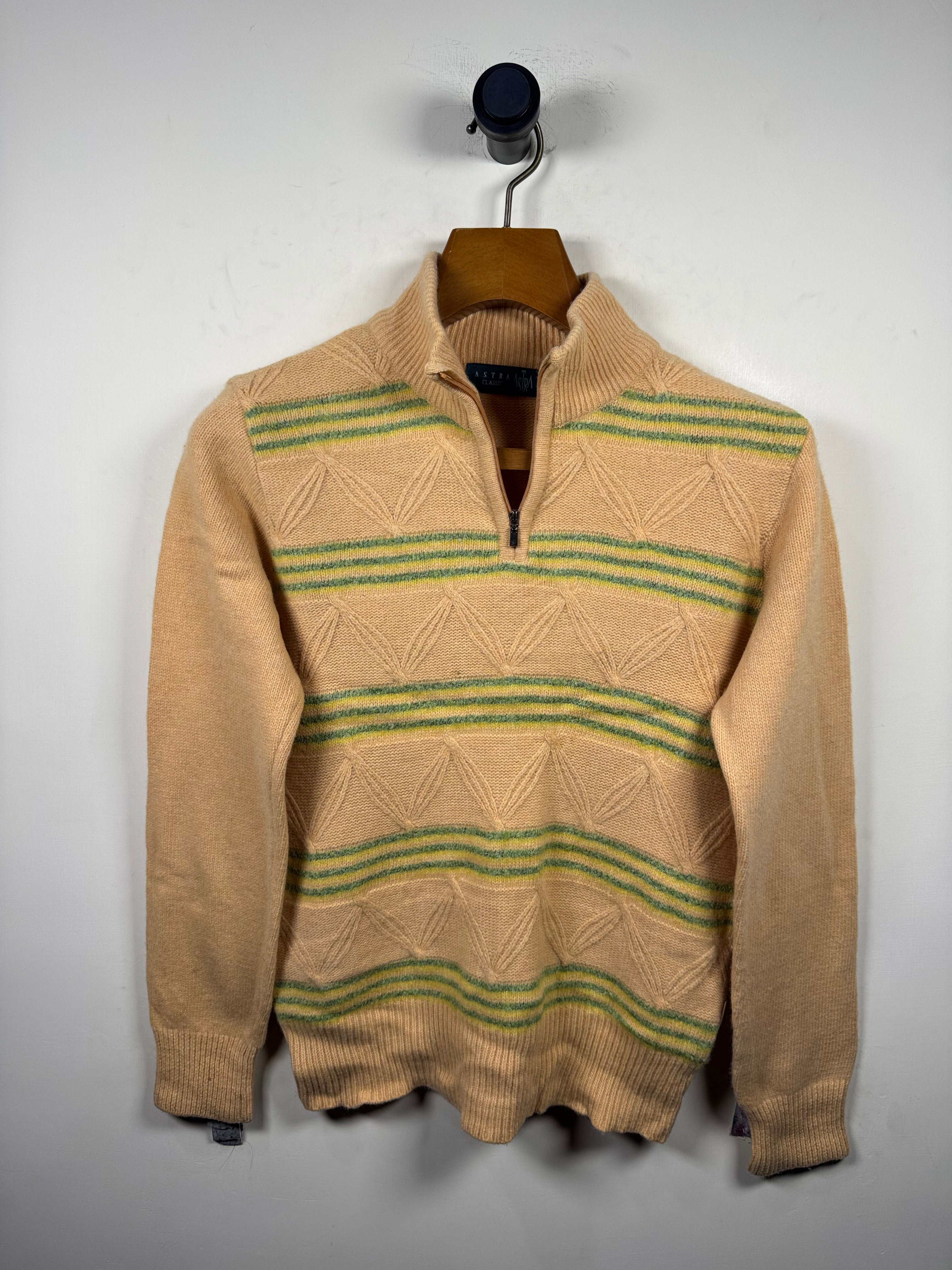 Astra Cable Knitted Quarter Zipper Sweater (Small)