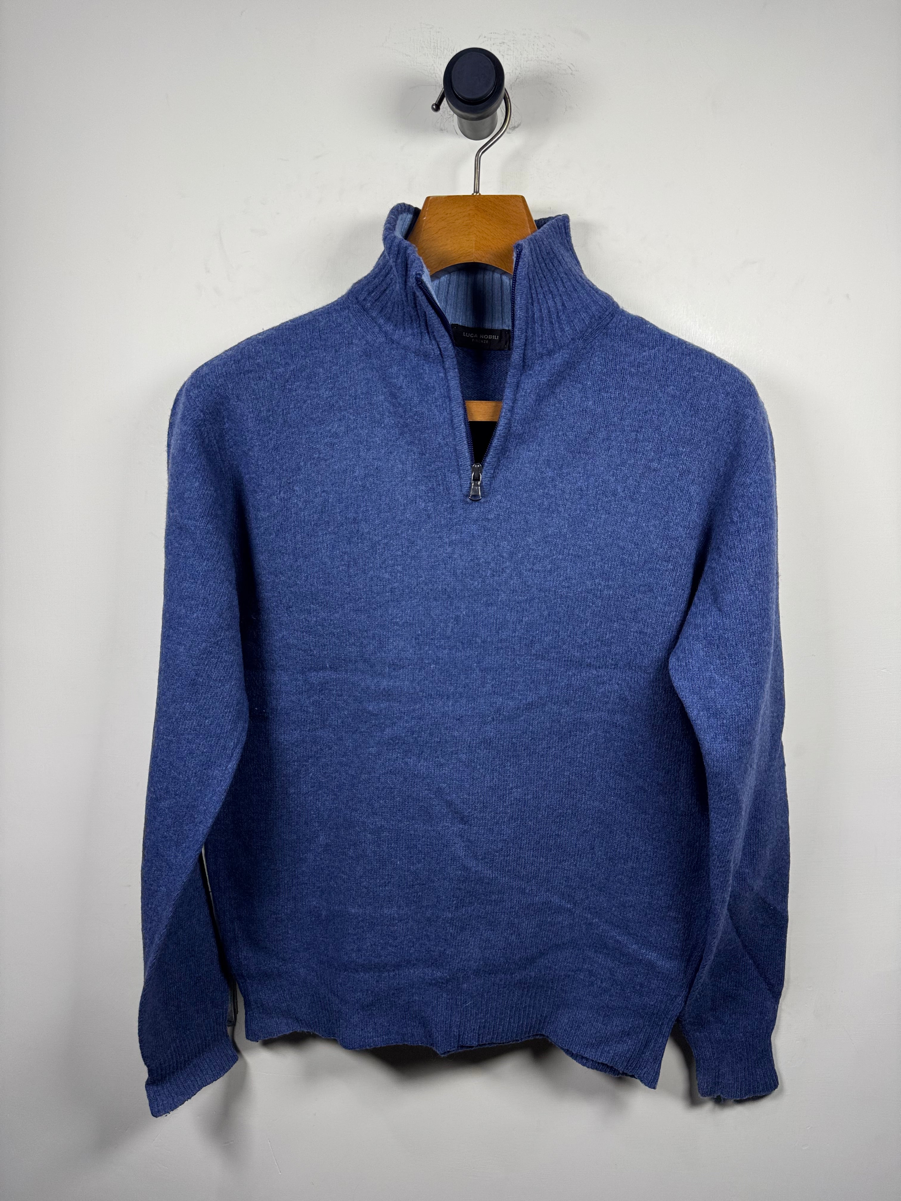 Luca Nobili Lambswool Quarter Zipper Sweater (Medium-Large)