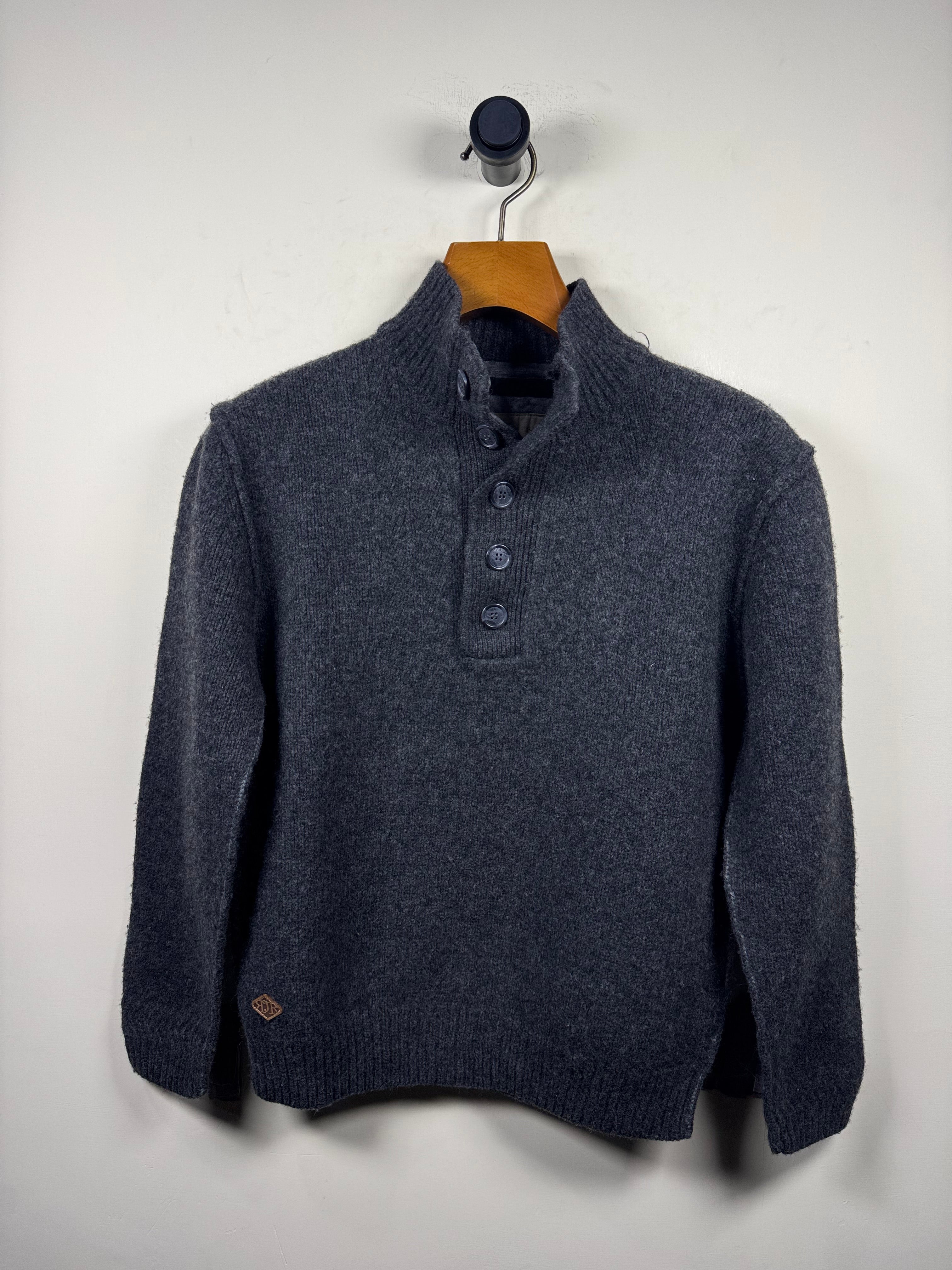 Rocha John Lambswool Quarter Buttoned Sweater (Small-Medium)