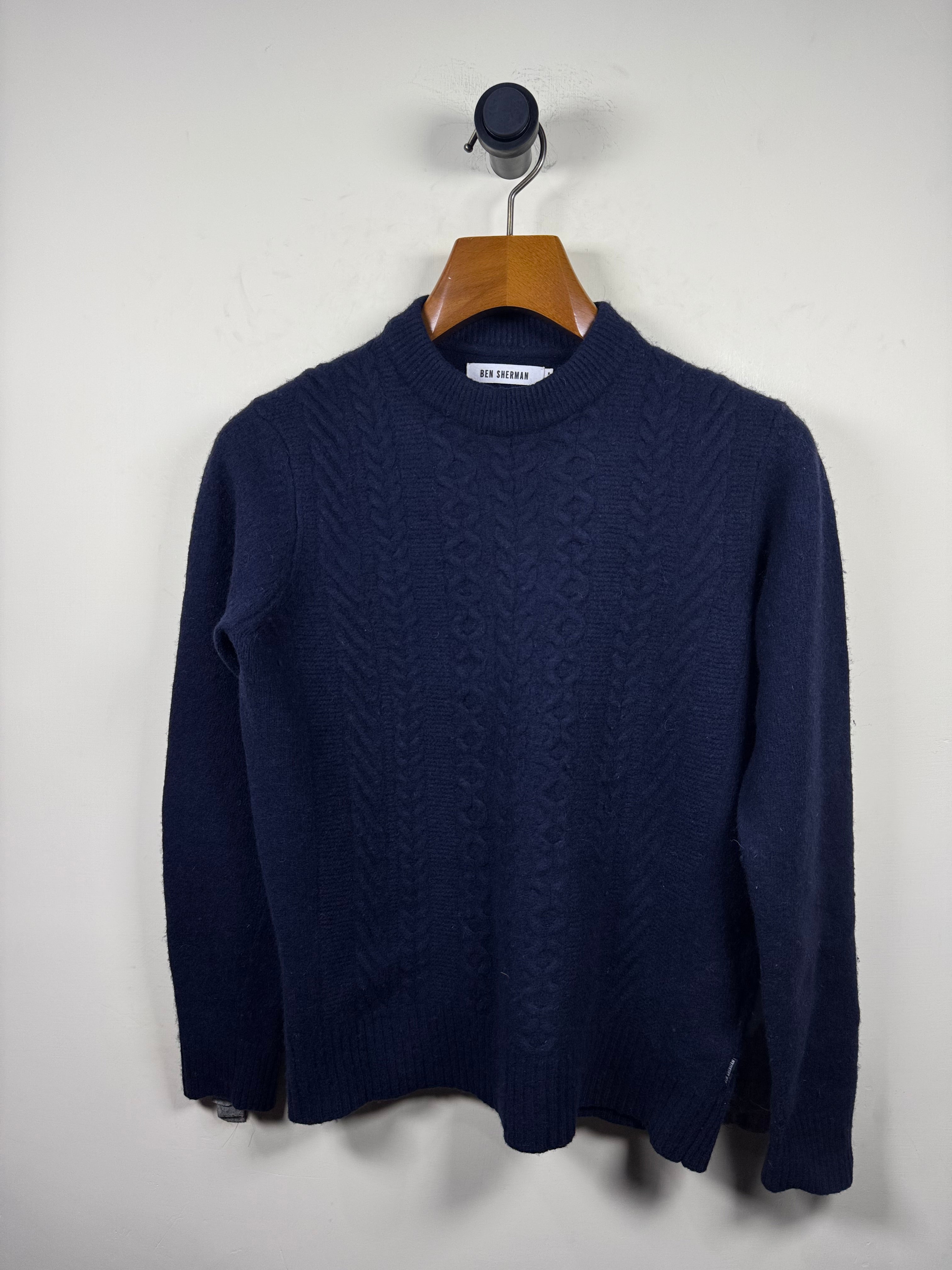 Ben Sherman Cable Knitted Lambswool Sweater (Small-Medium)