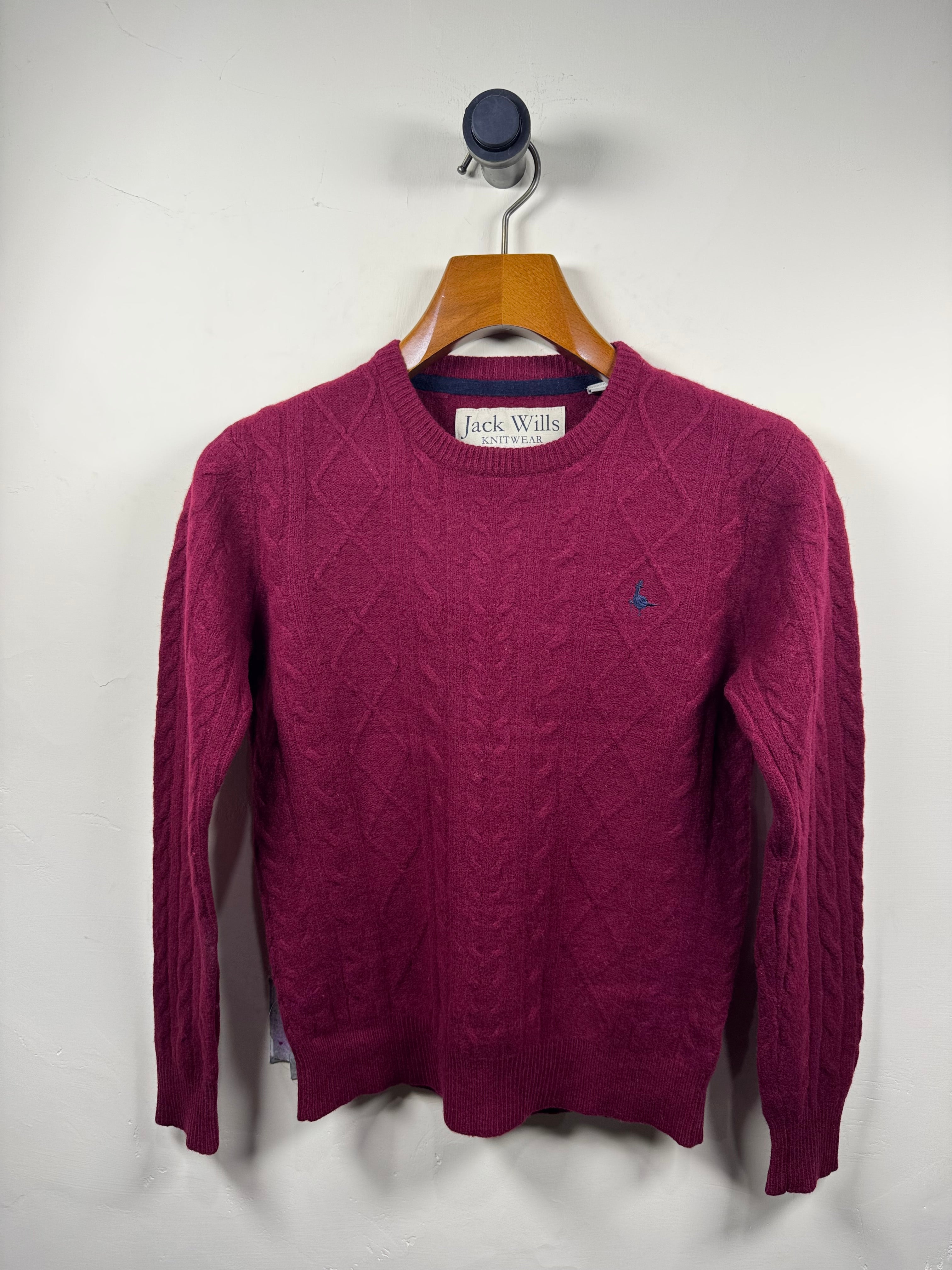 Jack Wills Lambswool Cable Knitted Sweater (Small)