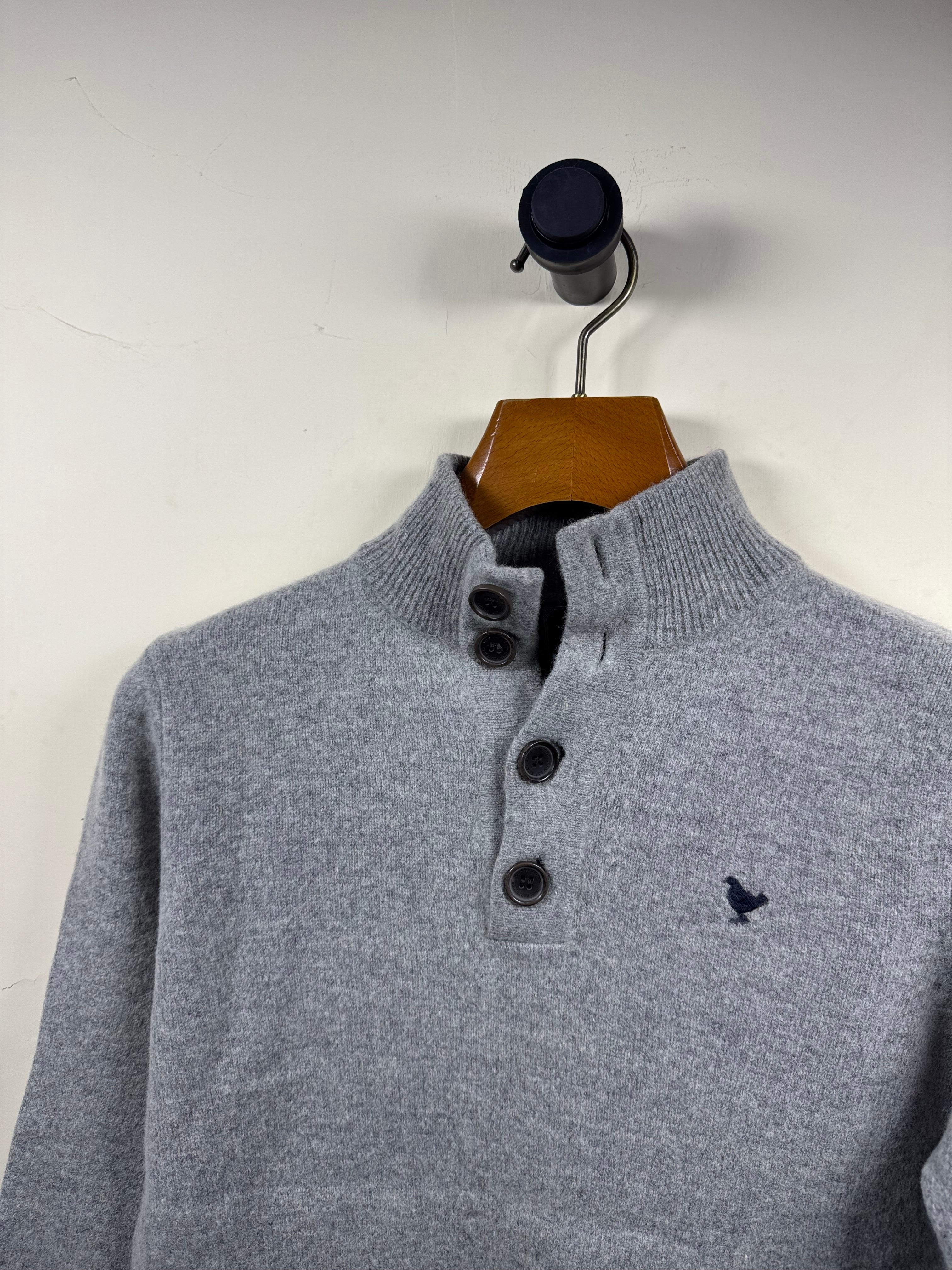 John Patridge Lambswool Quarter Buttoned Sweater (Small-Medium)