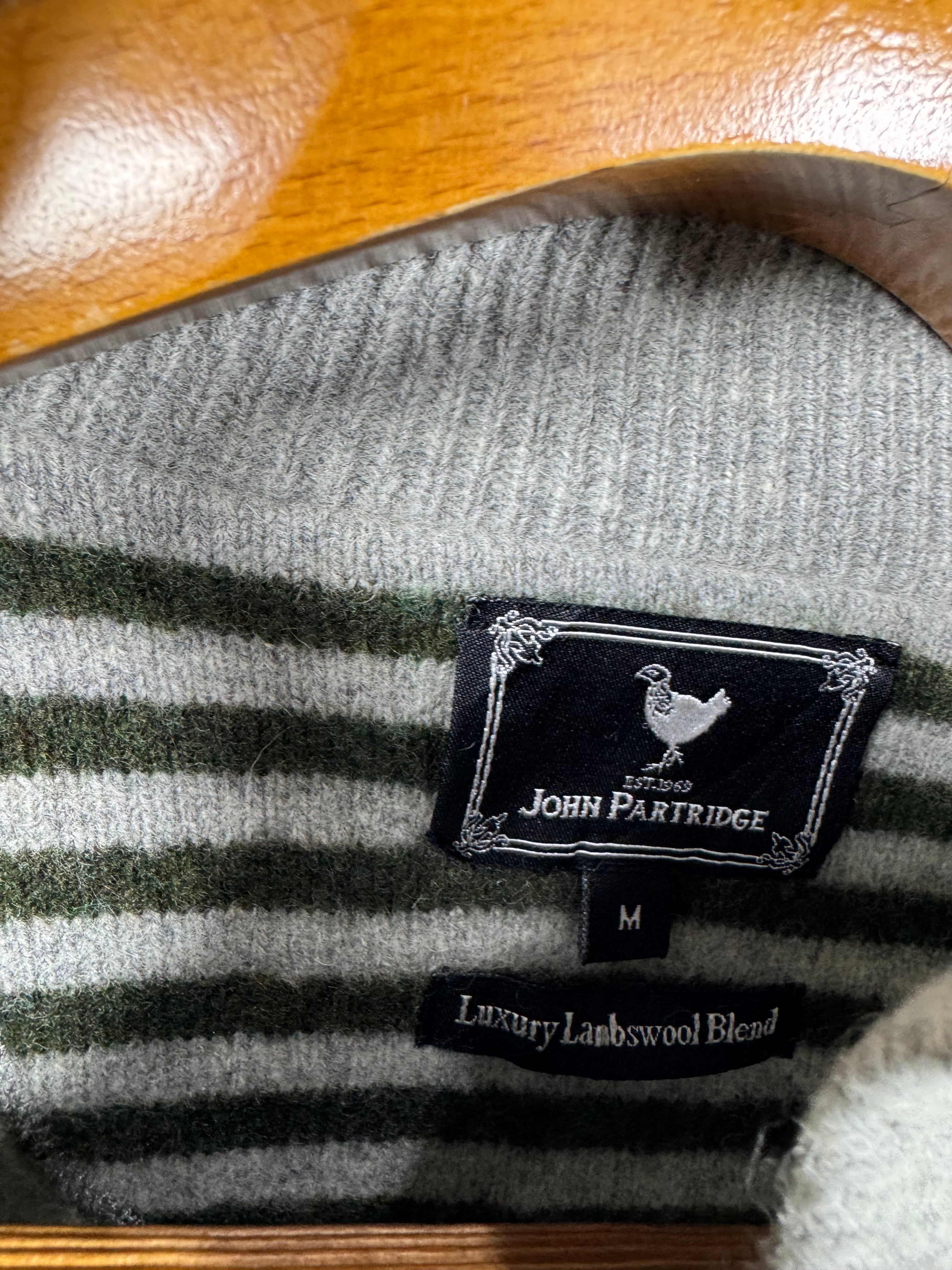 John Patridge Lambswool Quarter Buttoned Sweater (Small-Medium)
