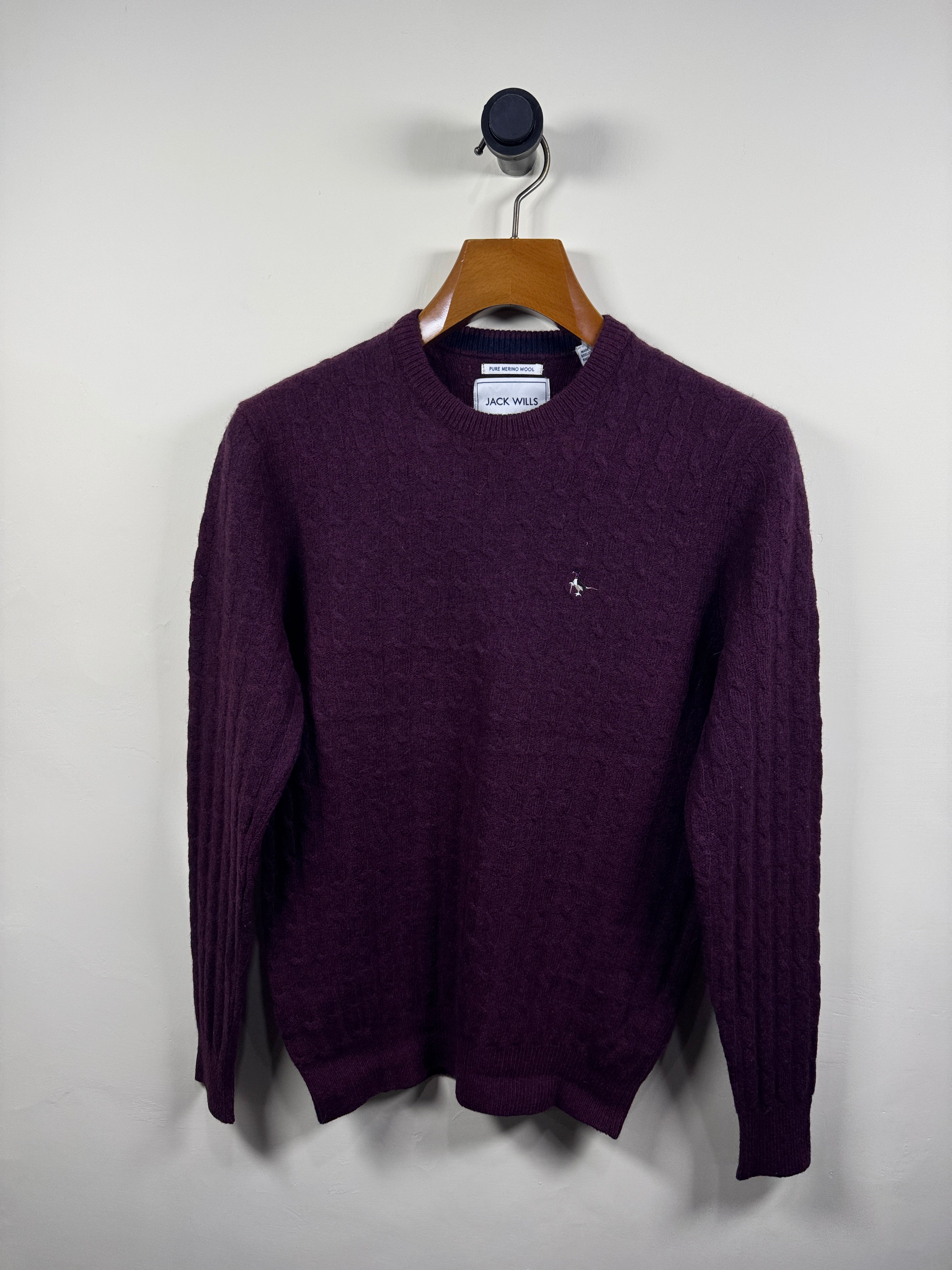 Jack Wills Merino Cable Knitted Sweater (Small-Medium)
