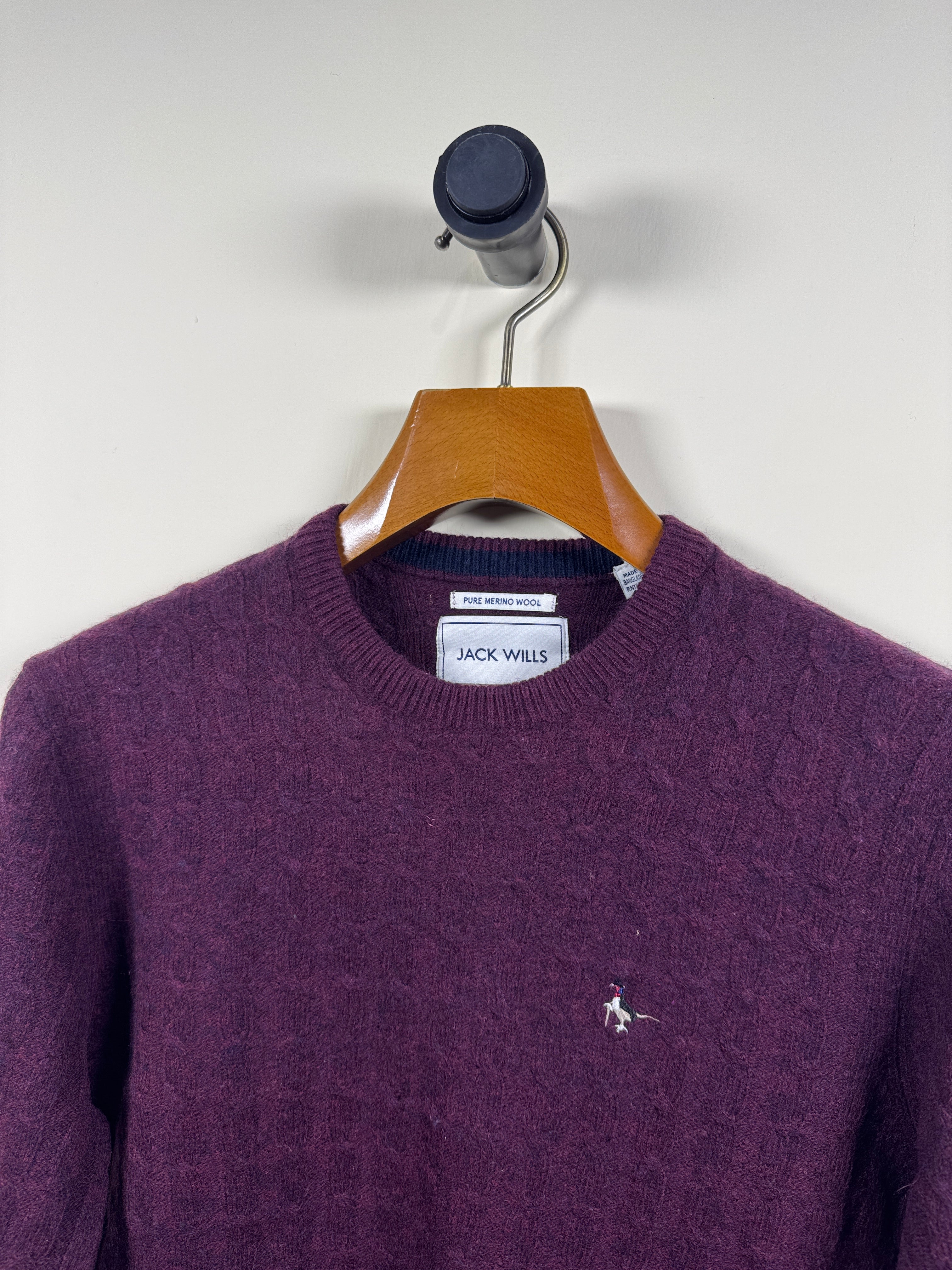Jack Wills Merino Cable Knitted Sweater (Small-Medium)