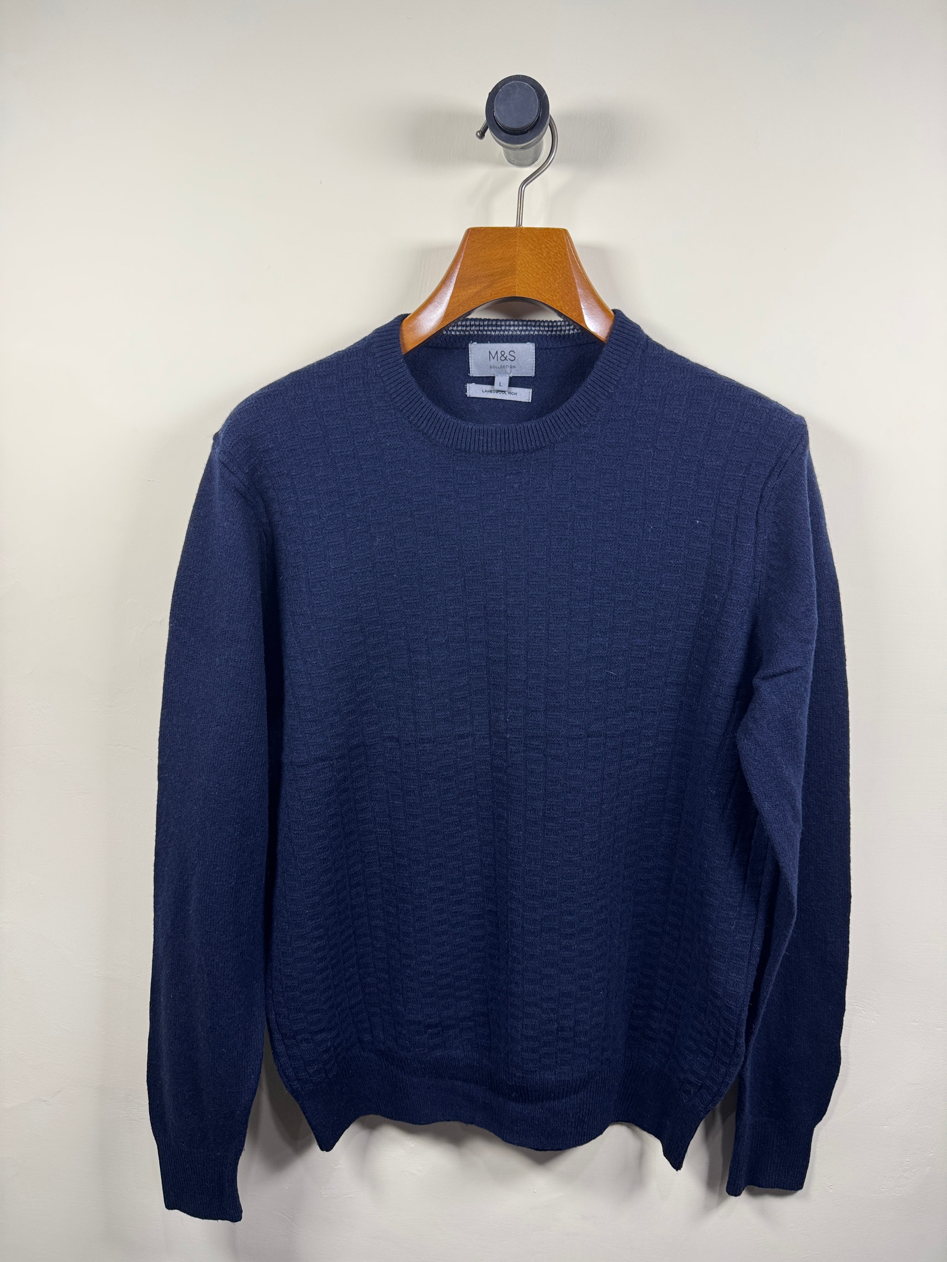 Marks & Spencer Lambswool Cable Knitted Sweater (X-Large)