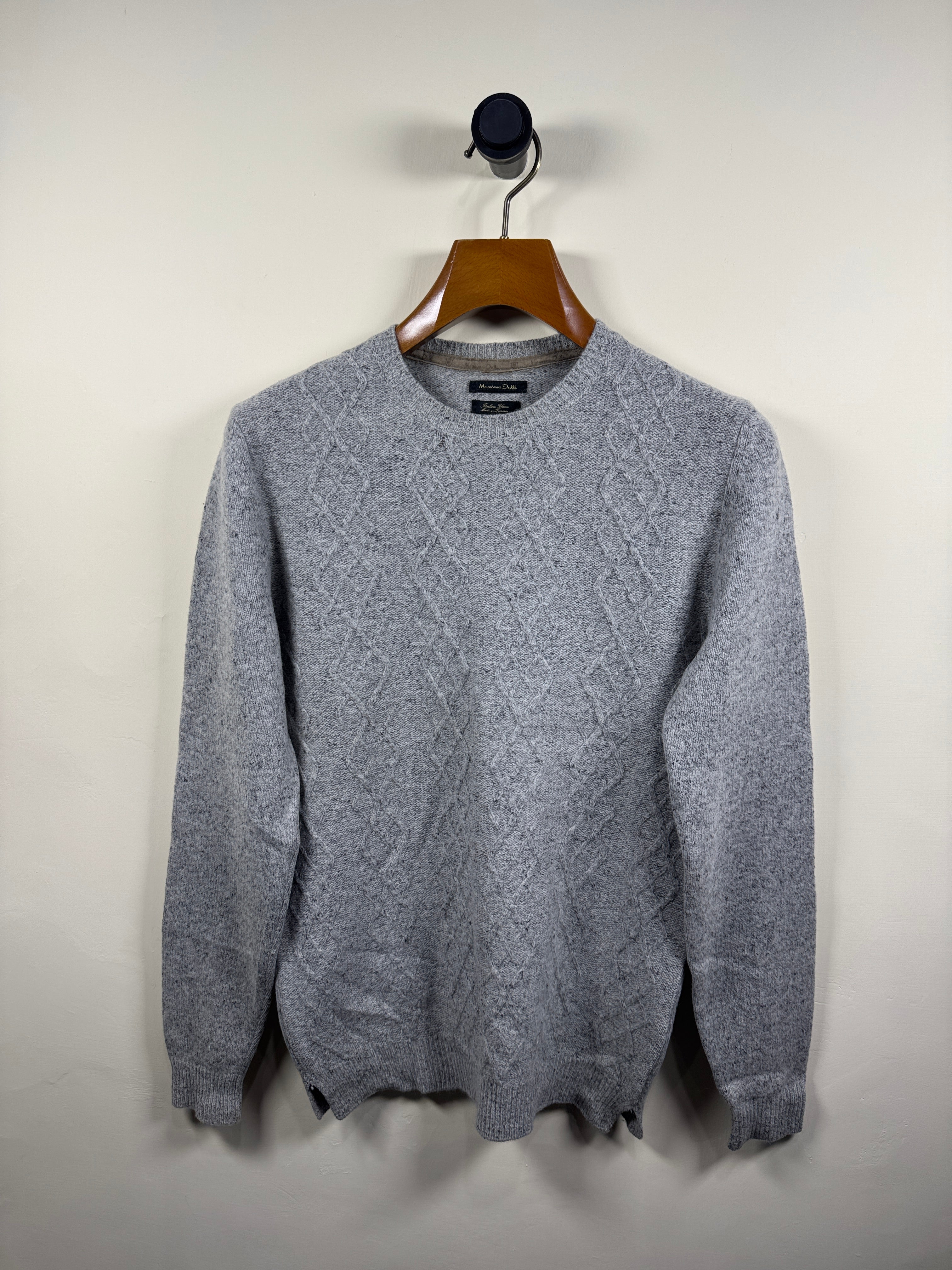 Massimo Dutti Italian Yarn Cable Knitted Sweater (Medium-Large)
