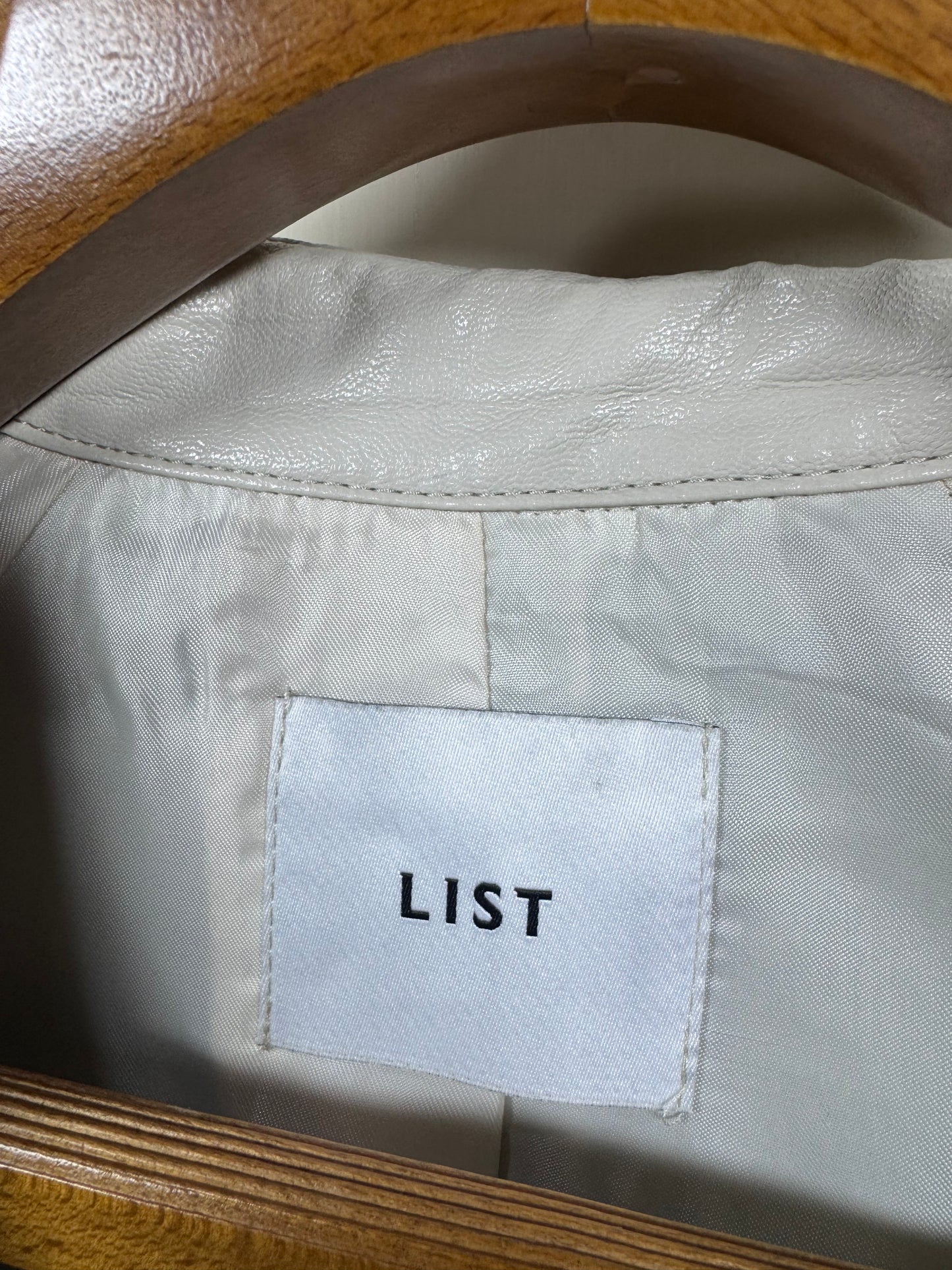 List Leather Long Coat (Women) (Large)