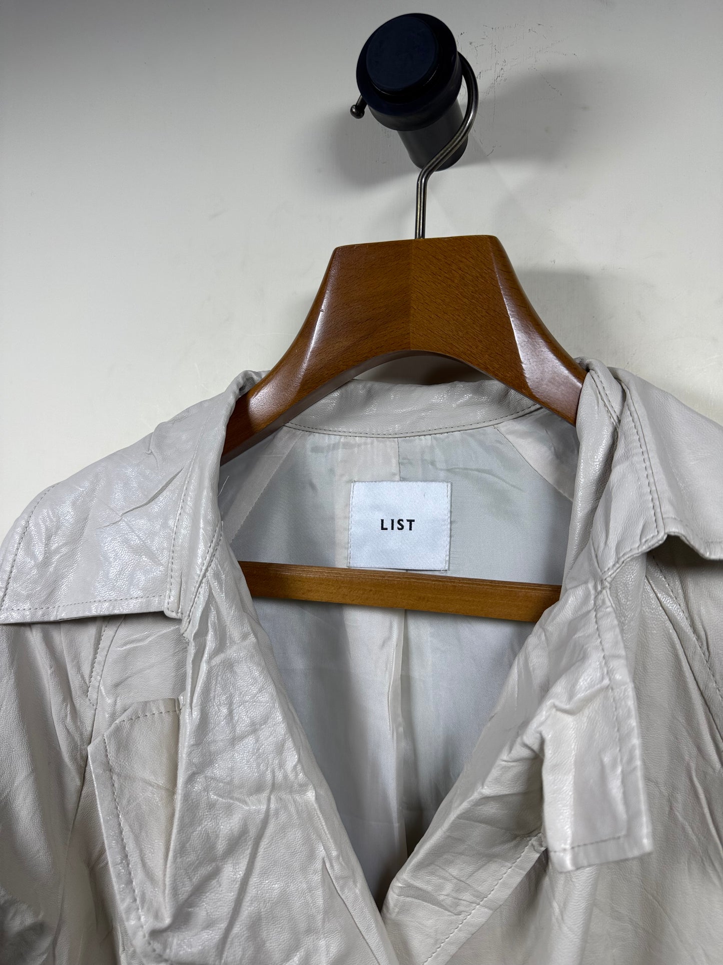 List Leather Long Coat (Women) (Large)