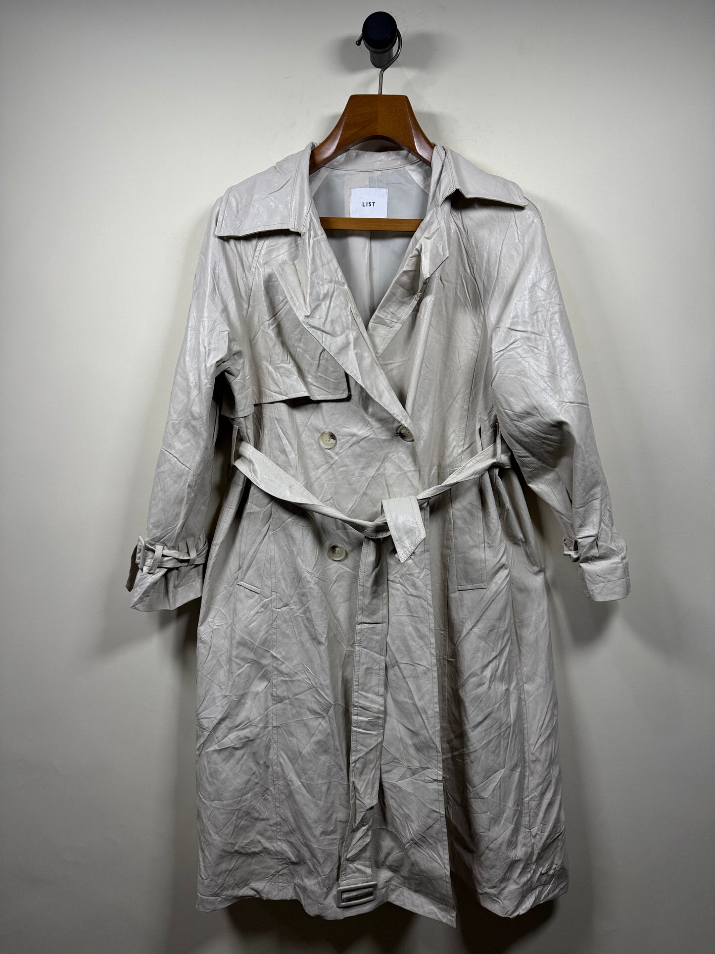 List Leather Long Coat (Women) (Large)