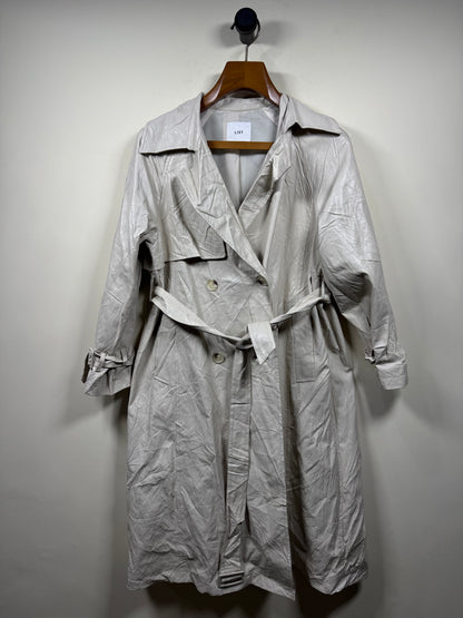 List Leather Long Coat (Women) (Large)